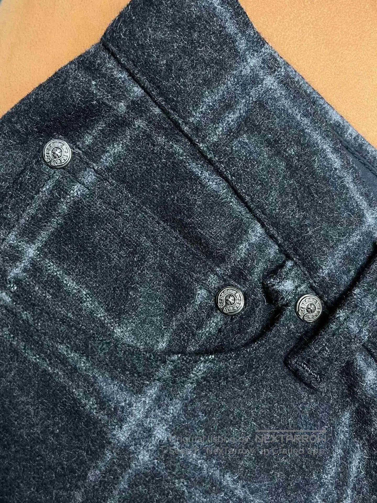 Chrome Hearts Chrome Hearts Wool Check Pants Silver Buckle. Size US 31 - 7 Thumbnail