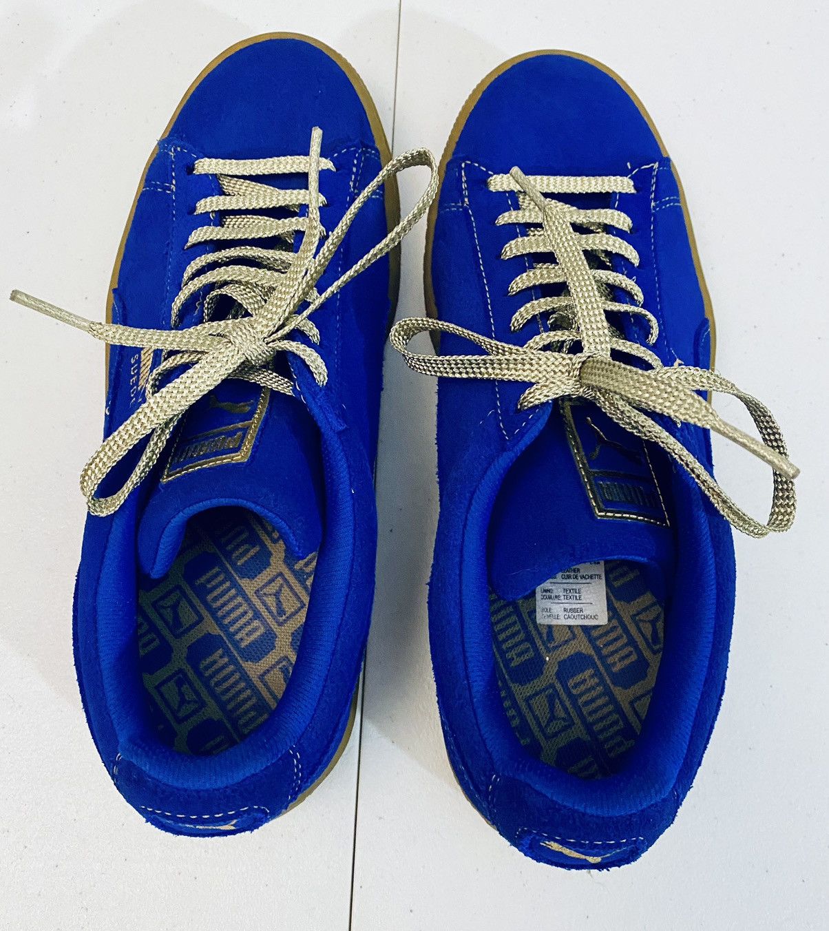 Puma Puma Suede Classic XXI Royal Blue Gum Sole Electric Gold New Size US 7.5 / EU 40-41 - 7 Thumbnail