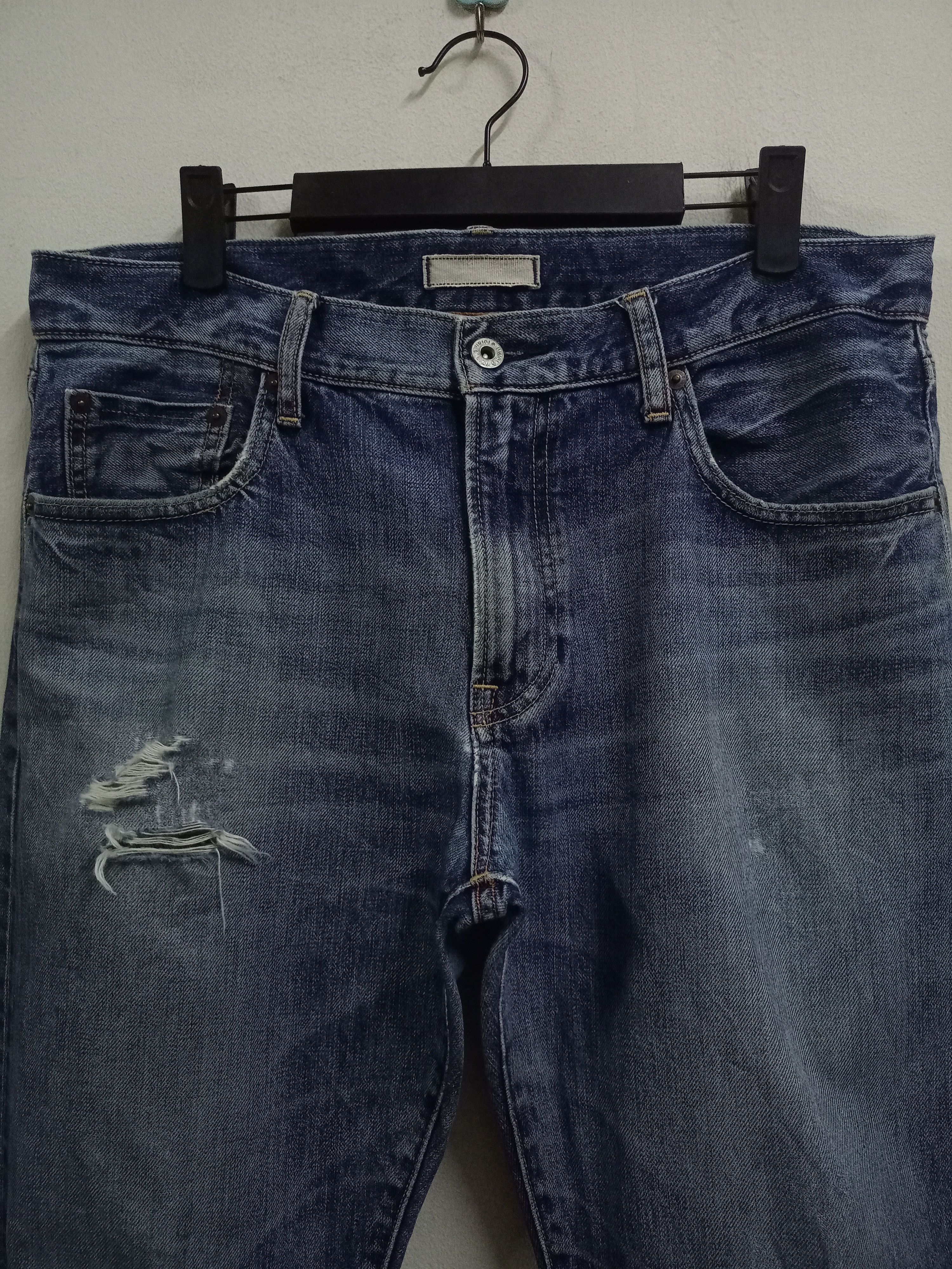 Japanese Brand × Uniqlo Vintage Japanese Uniqlo Blue Wash Baggy Selvedge Jeans Size US 35 - 4 Thumbnail