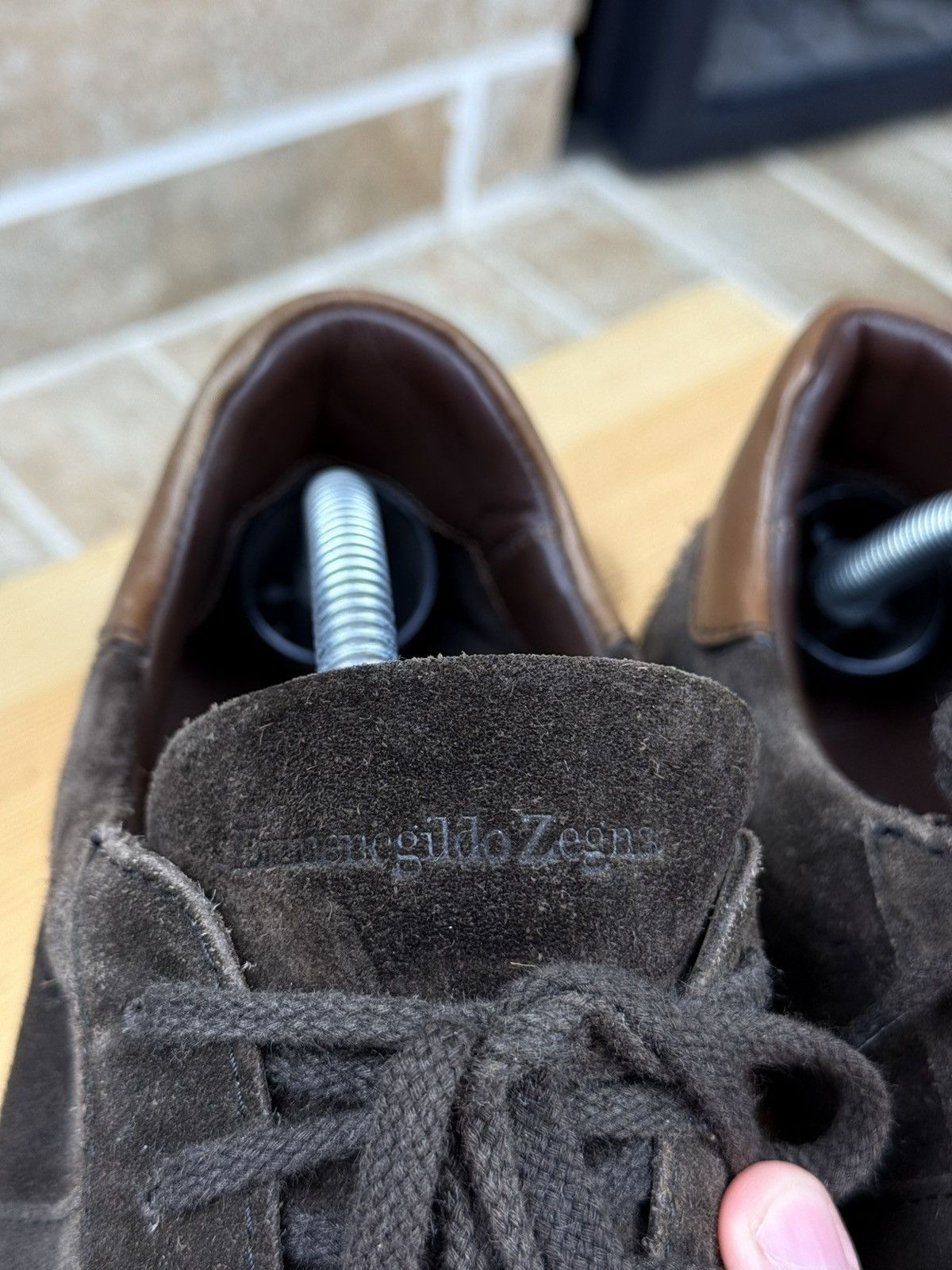 Ermenegildo Zegna Ermenegildo Zegna Brown Suede Low Top Sneakers Shoes Size US 9 / EU 42 - 9 Thumbnail