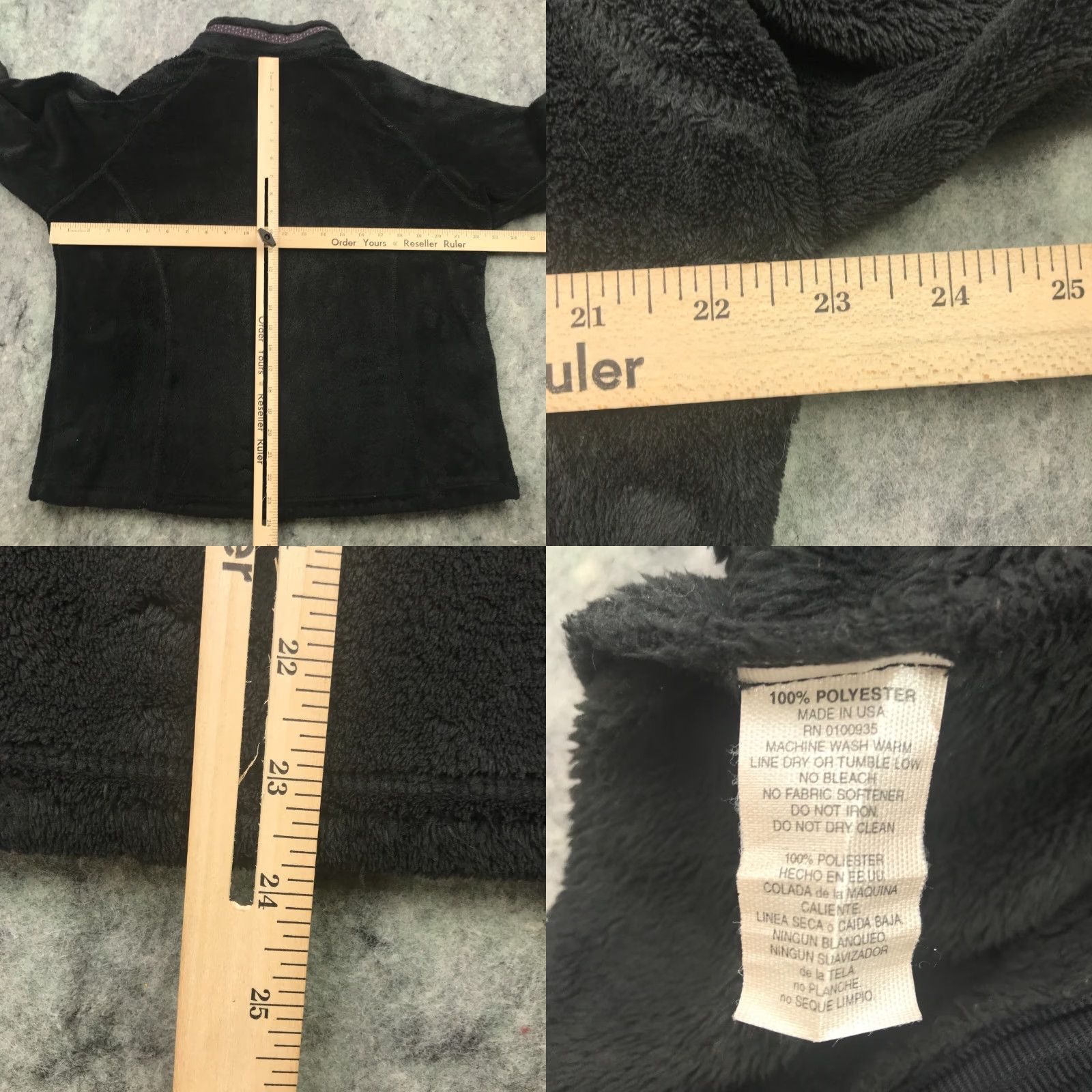 Black Diamond VINTAGE Black Diamond Womens Jacket XL Black Full Zip Fleece Long Sleeve Velvet Pockets - 80s/90s Inspired? Size XL / US 12-14 / IT 48-50 - 8 Thumbnail