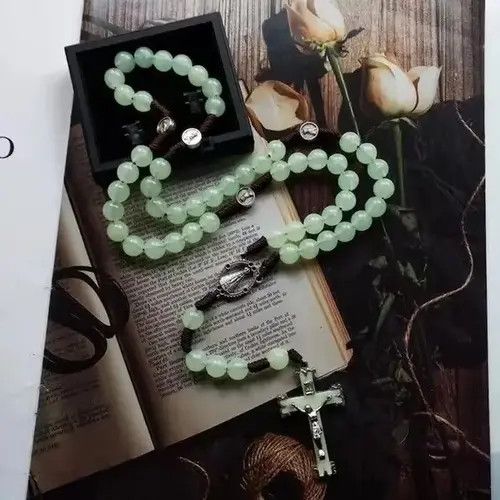 Japanese Brand Saint Benedict Rosary Necklace Chain Catholic Church Jesus Size ONE SIZE - 1 Thumbnail