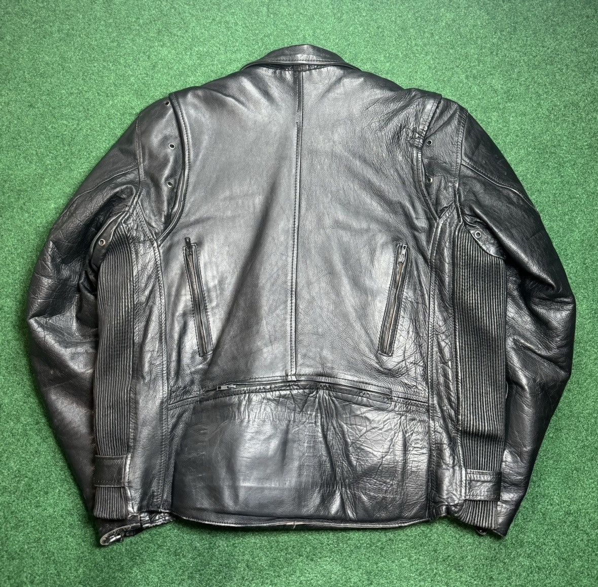 70年代 THIS GENUINE LEATHER GARMENT TALON Vtg 60s 70s Natural Comfort Rich Brown Leather East West Style