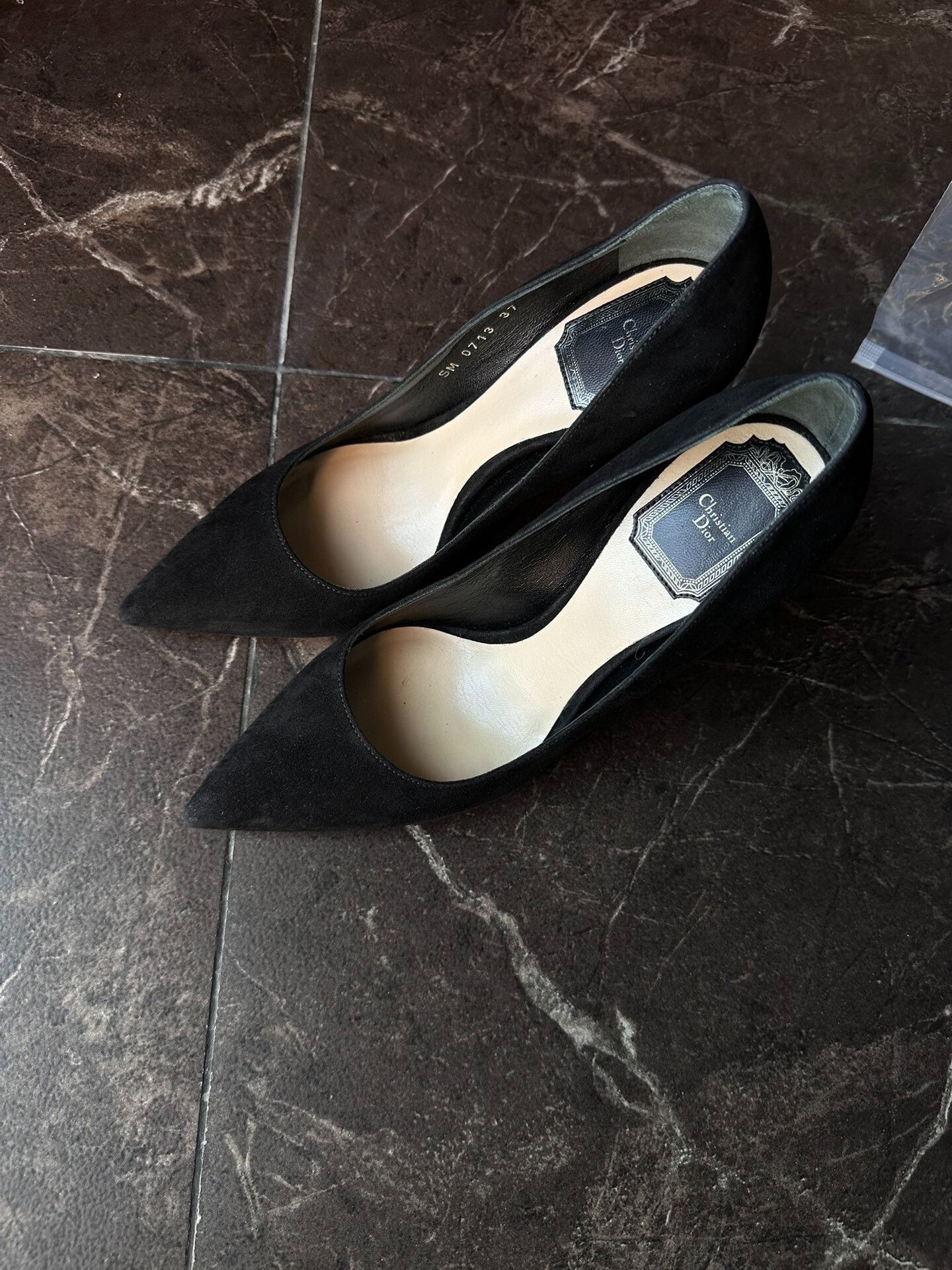 Dior Black Suede High-Heel Shoes Size 37
