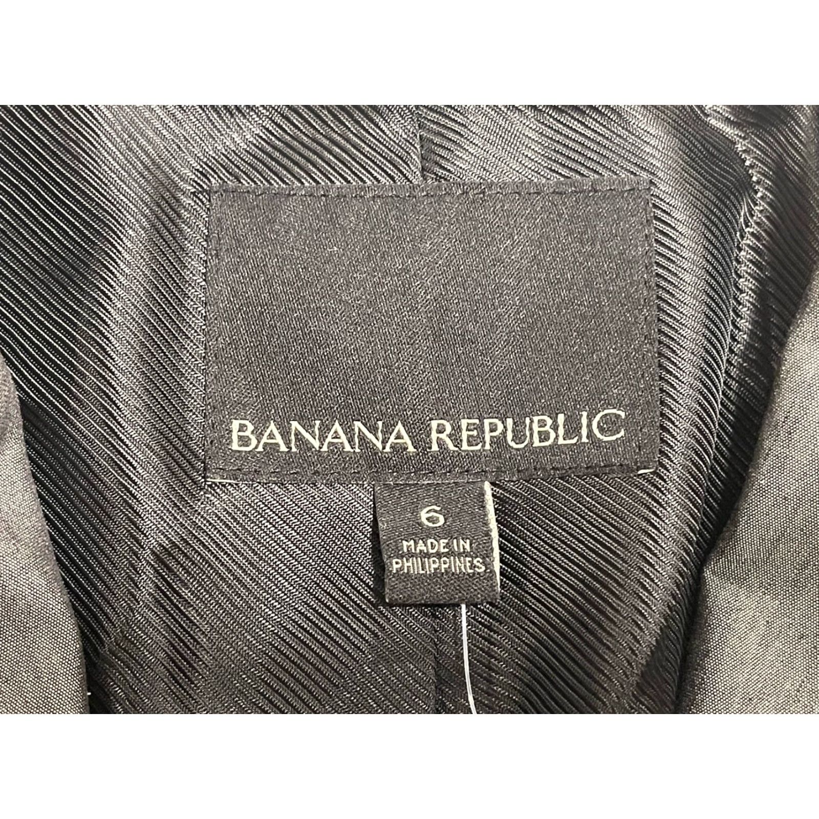 Banana Republic Banana Republic Blazer Women 6 Gray Silk Blend One Button Long Sleeve Solid Workwear Jacket Size M / US 6-8 / IT 42-44 - 7 Thumbnail