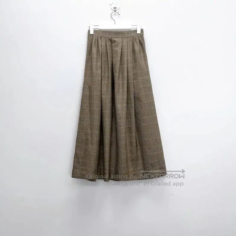Miu Miu Miu Miu Khaki Check Wool Long Skirt . Size 23" - 2 Thumbnail