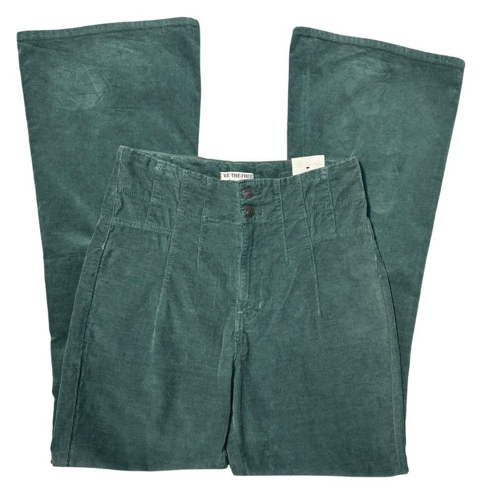 Free People NWT New Free People We The Free Jayde Cord Flare Green Jean Size 30" / US 8 / IT 44 - 4 Thumbnail