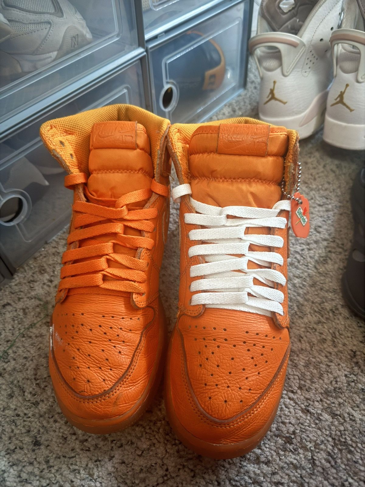 Gatorade × Jordan Brand Retro High Jordan Air 1 - “orange Peel” Gatorade Collab Size US 7 / EU 40 - 1 Thumbnail