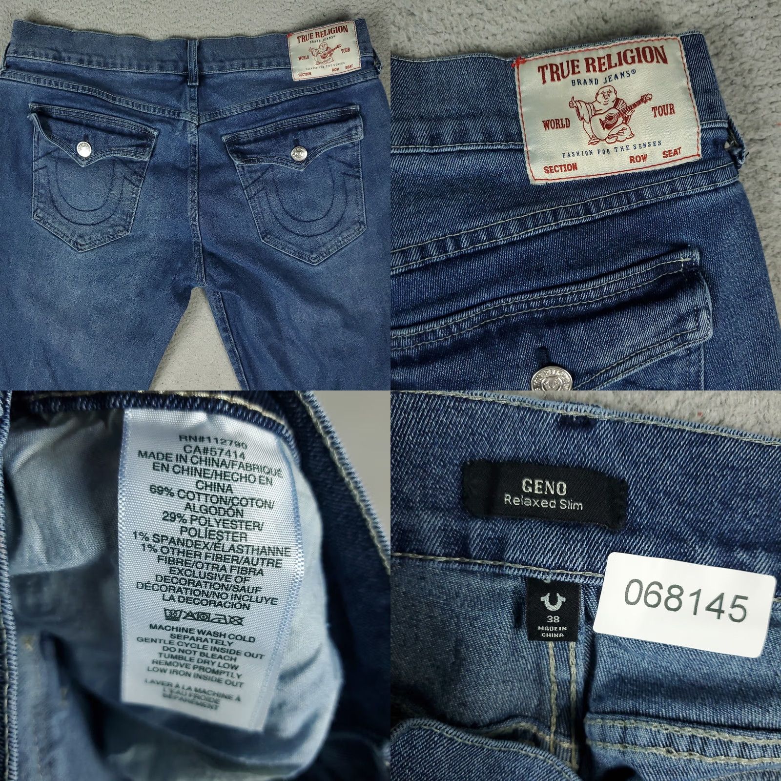 True Religion True Religion Jeans Mens 38x31 Blue Relaxed Slim Straight Pants Shirt Size US 38 / EU 54 - 8 Thumbnail