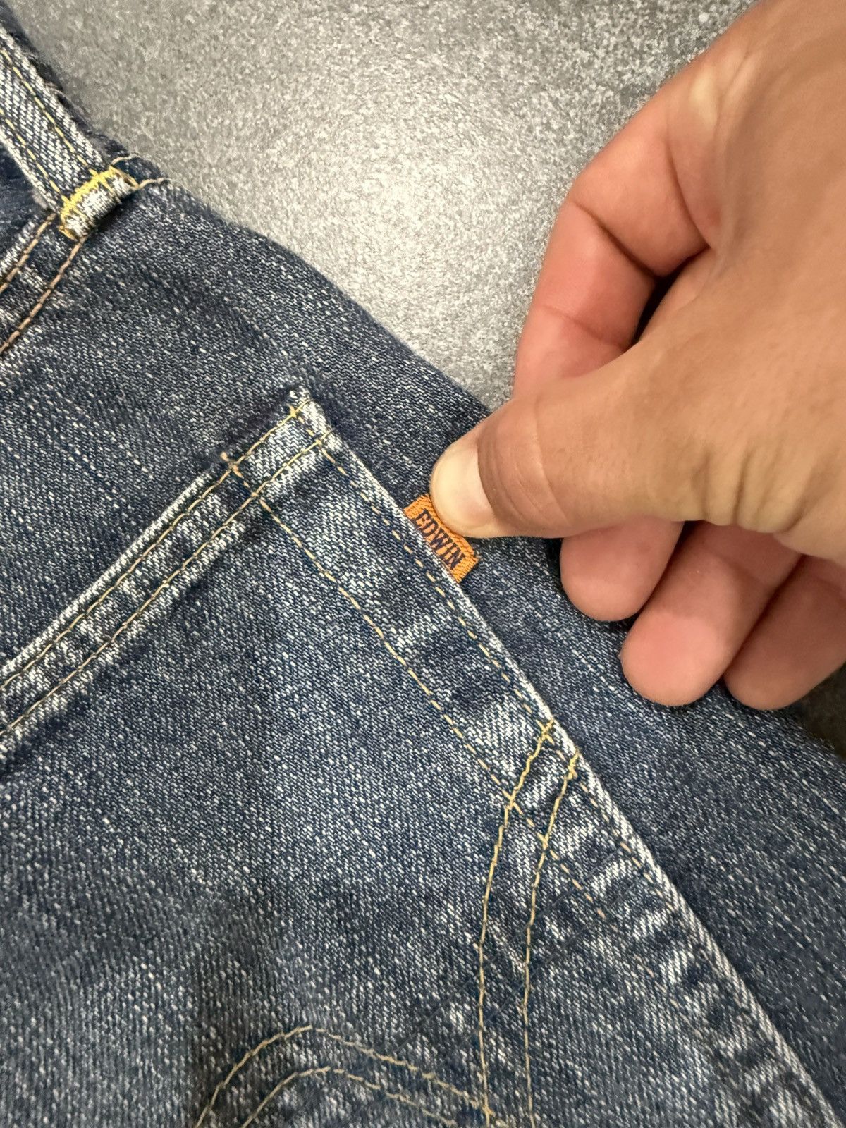 Edwin × Vintage 90’s EDWIN 505ZX RARE BACK POCKET LOGO RETRO DENIM Size US 34 / EU 50 - 9 Thumbnail
