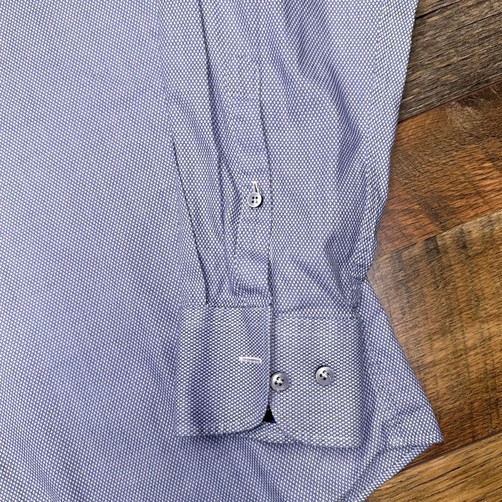 Vintage Jacques Britt Shirt Mens M 15.75 40 Blue Button-Up Geometric Long Sleeve Collared Slim Regular Workwear Formal Designer Shirt Size US M / EU 48-50 / 2 - 7 Thumbnail