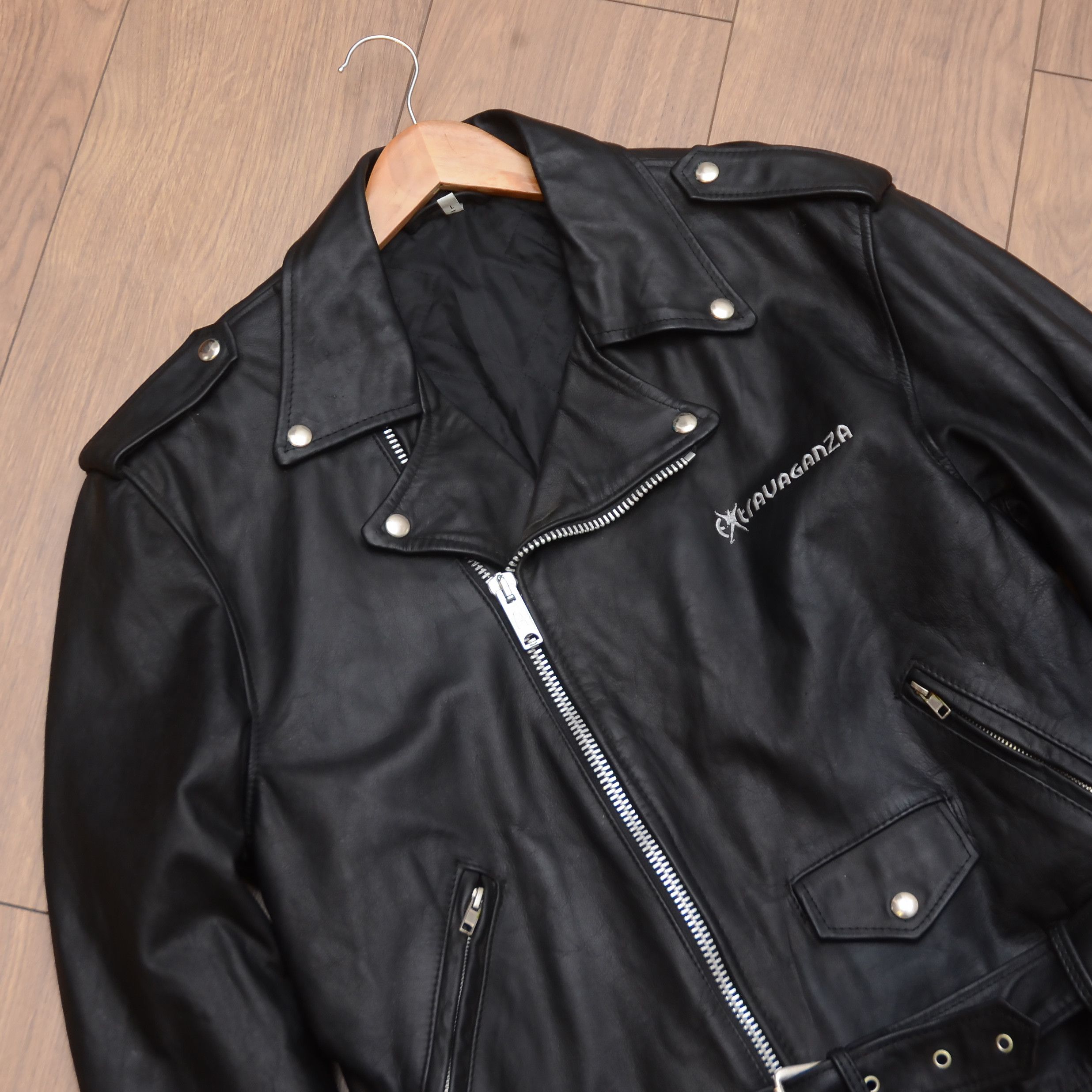 Vintage VINTAGE Made in France BLACK MOTORCYCLE LEATHER BIKER JACKET Size US M / EU 48-50 / 2 - 8 Thumbnail