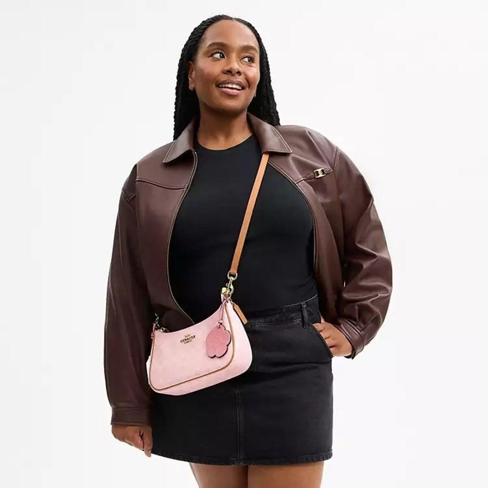 Coach NWT Coach Gold Powder Pink Teri Shoulder Bag Charms CEA20 Size ONE SIZE - 12 Thumbnail