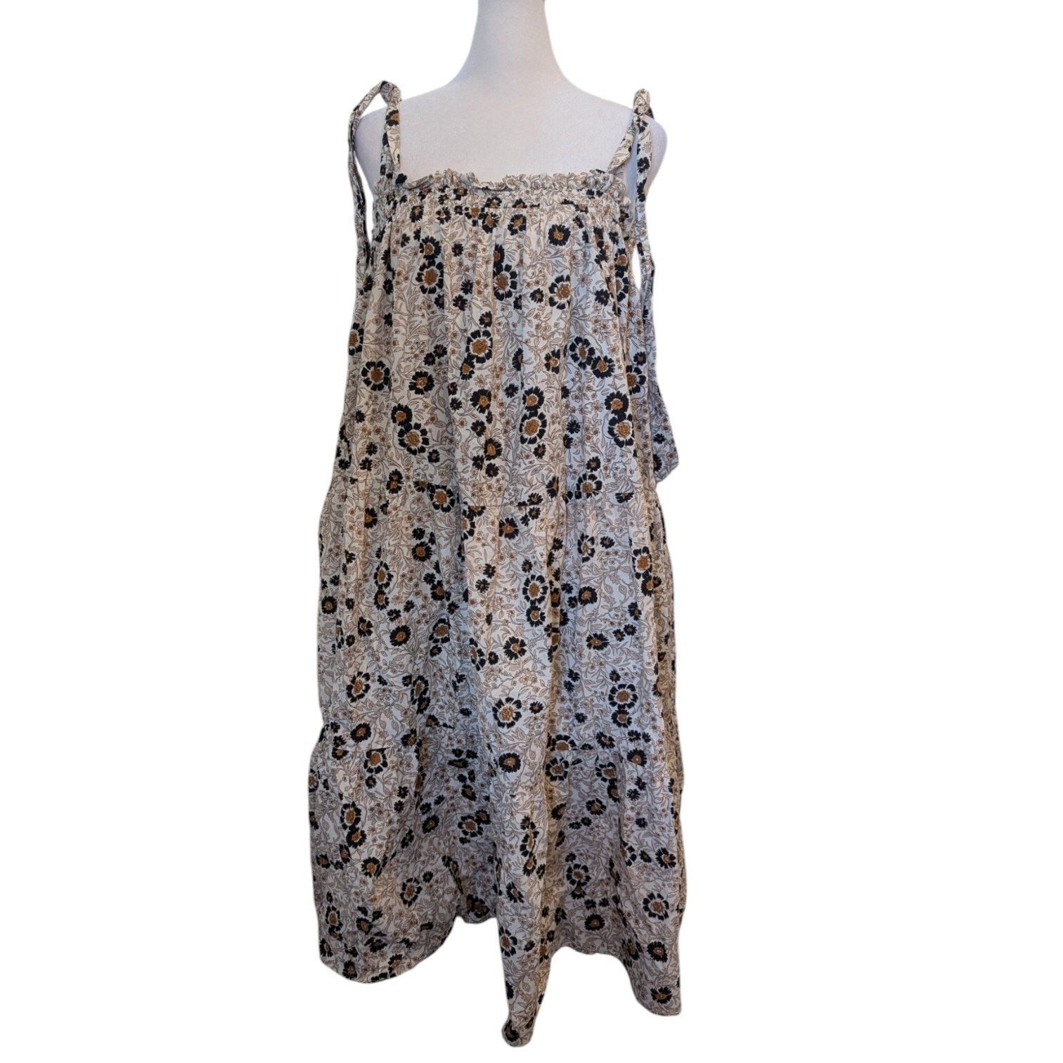 Other Le Reveur Floral Smocked Cottage Dress Large Size L / US 10 / IT 46 - 2 Thumbnail