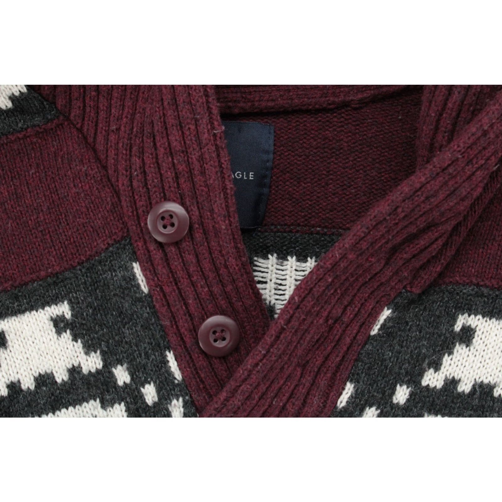 American Eagle Outfitters American Eagle Outfitters Sweater Men M Maroon Cowl Neck Aztec Button Pullover Y2K Mens Size US M / EU 48-50 / 2 - 4 Thumbnail