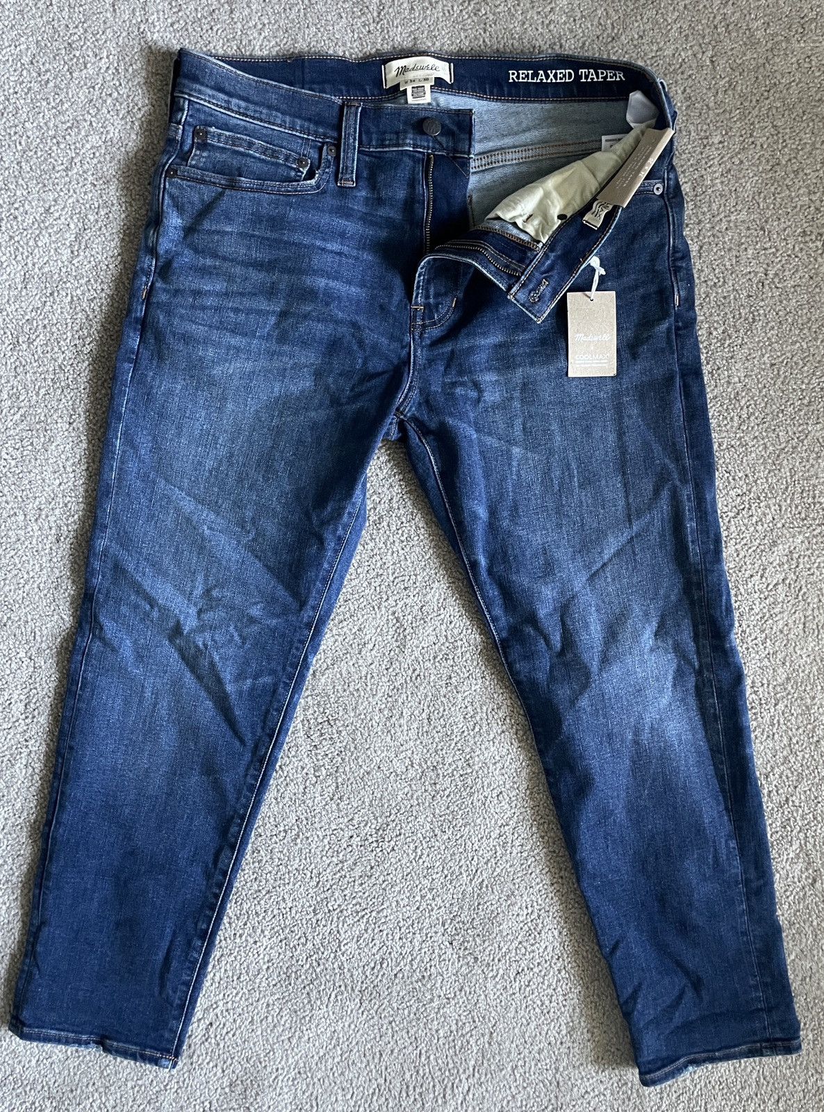 Madewell Relaxed taper coolmax denim jeans Size US 34 / EU 50 - 2 Thumbnail