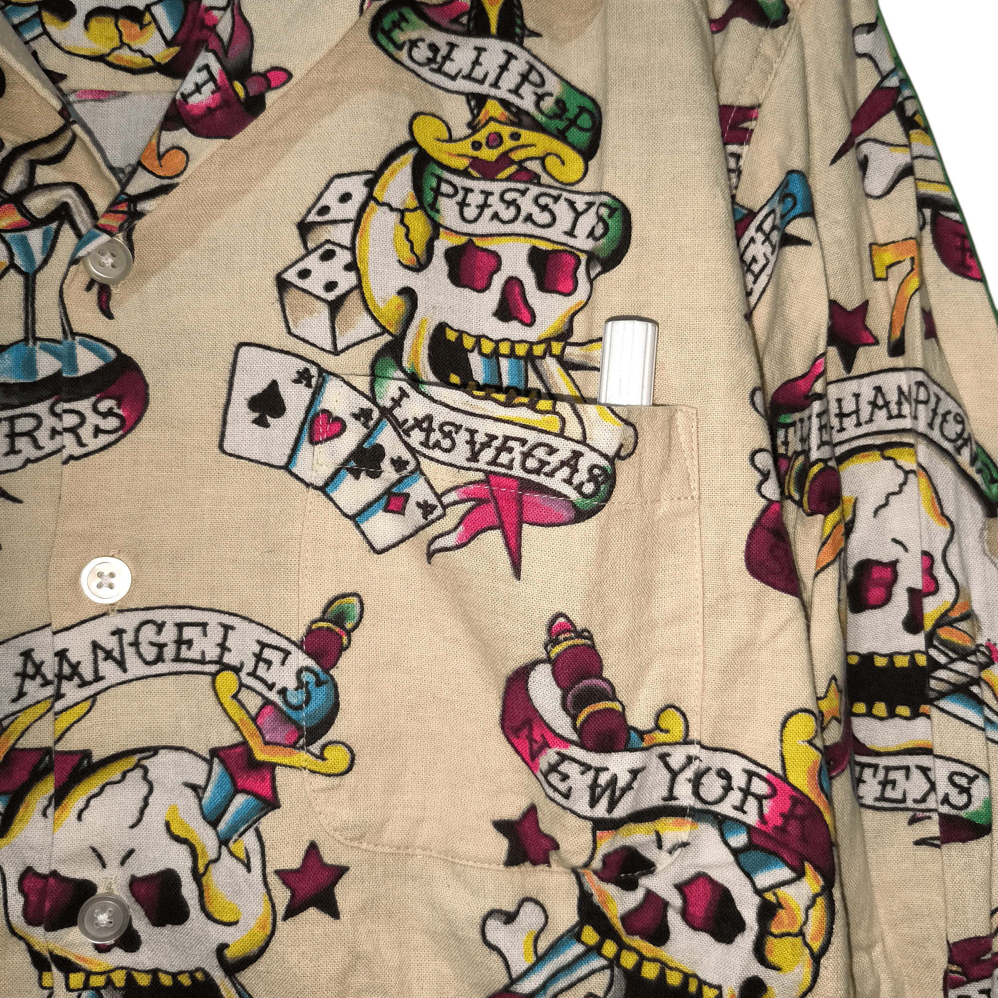 Japanese Brand WACKO MARIA Skull Aloha Shirts LS Size US L / EU 52-54 / 3 - 2 Thumbnail