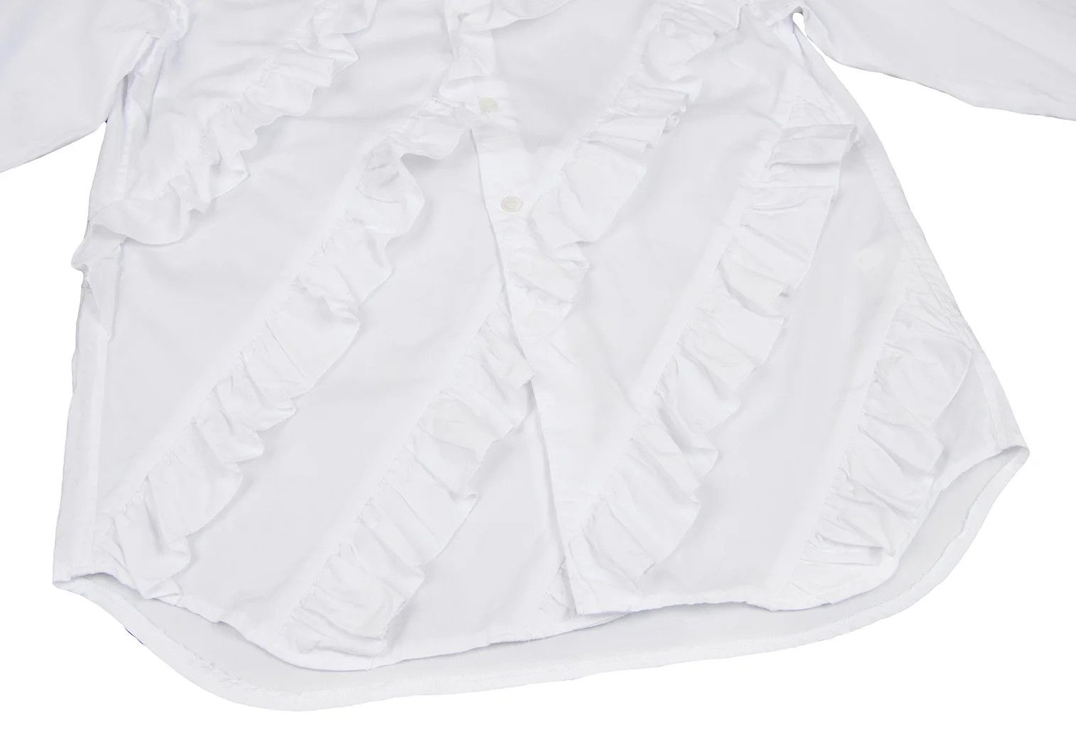Comme des Garcons Homme Plus Bias Frill Cotton Shirt in White, Size XS Size US XS / EU 42 / 0 - 9 Thumbnail