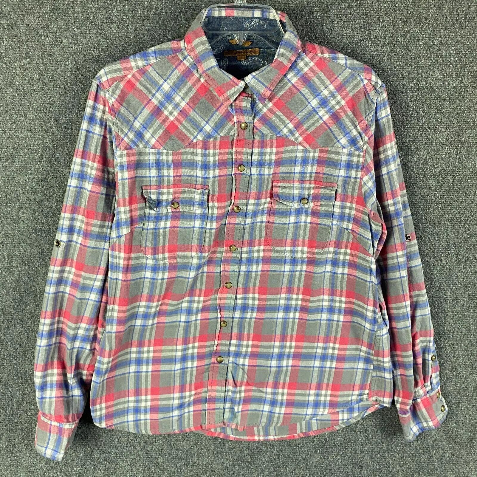 Other Jachs Girlfriend Top Women's Pearl Snap Flannel Cotton L Size L / US 10 / IT 46 - 1 Thumbnail