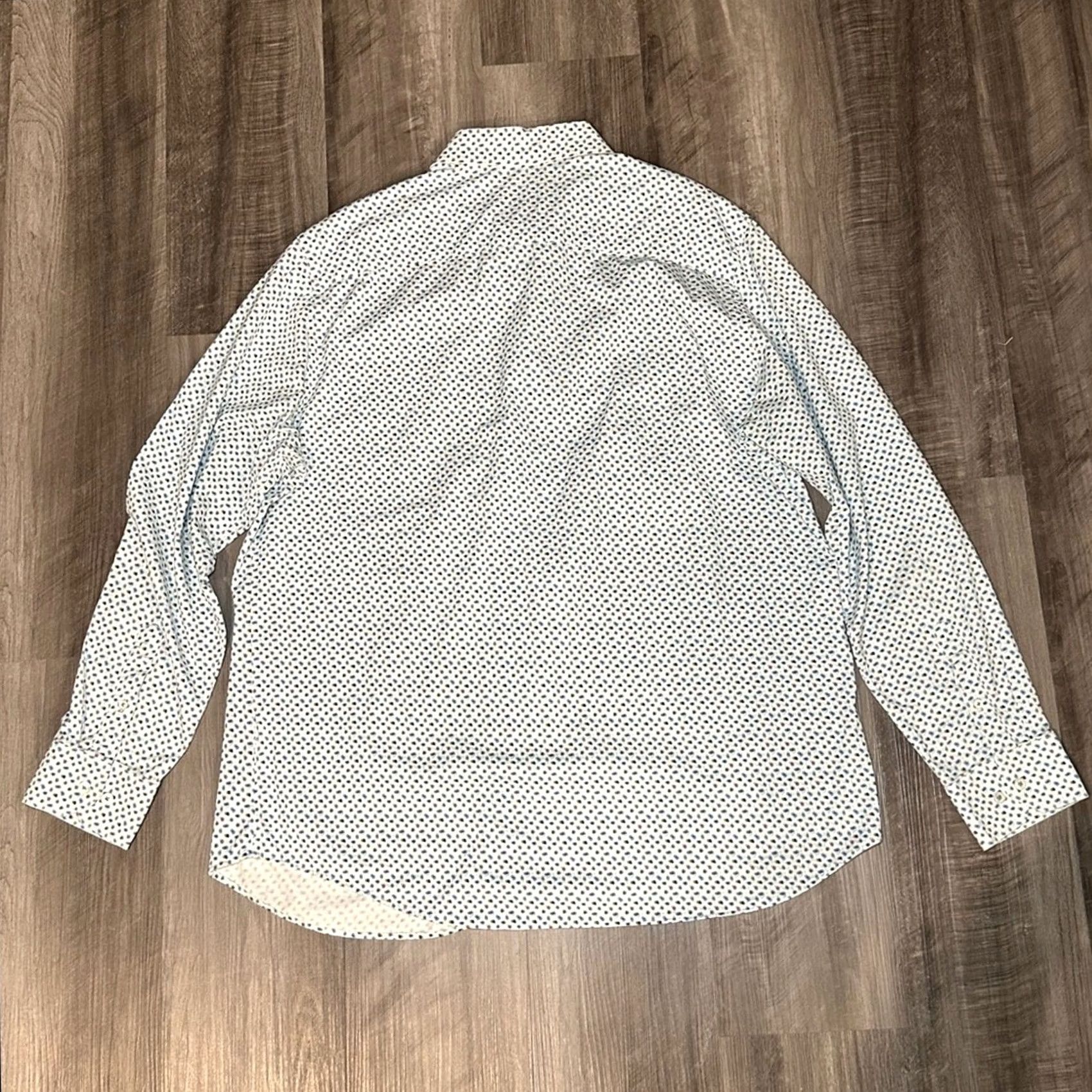 BUGATCHI Bugatchi OoohCotton Tech 8 Way Stretch Long Sleeve Button Down 2XL Mens Shirt White Size US XXL / EU 58 / 5 - 3 Thumbnail