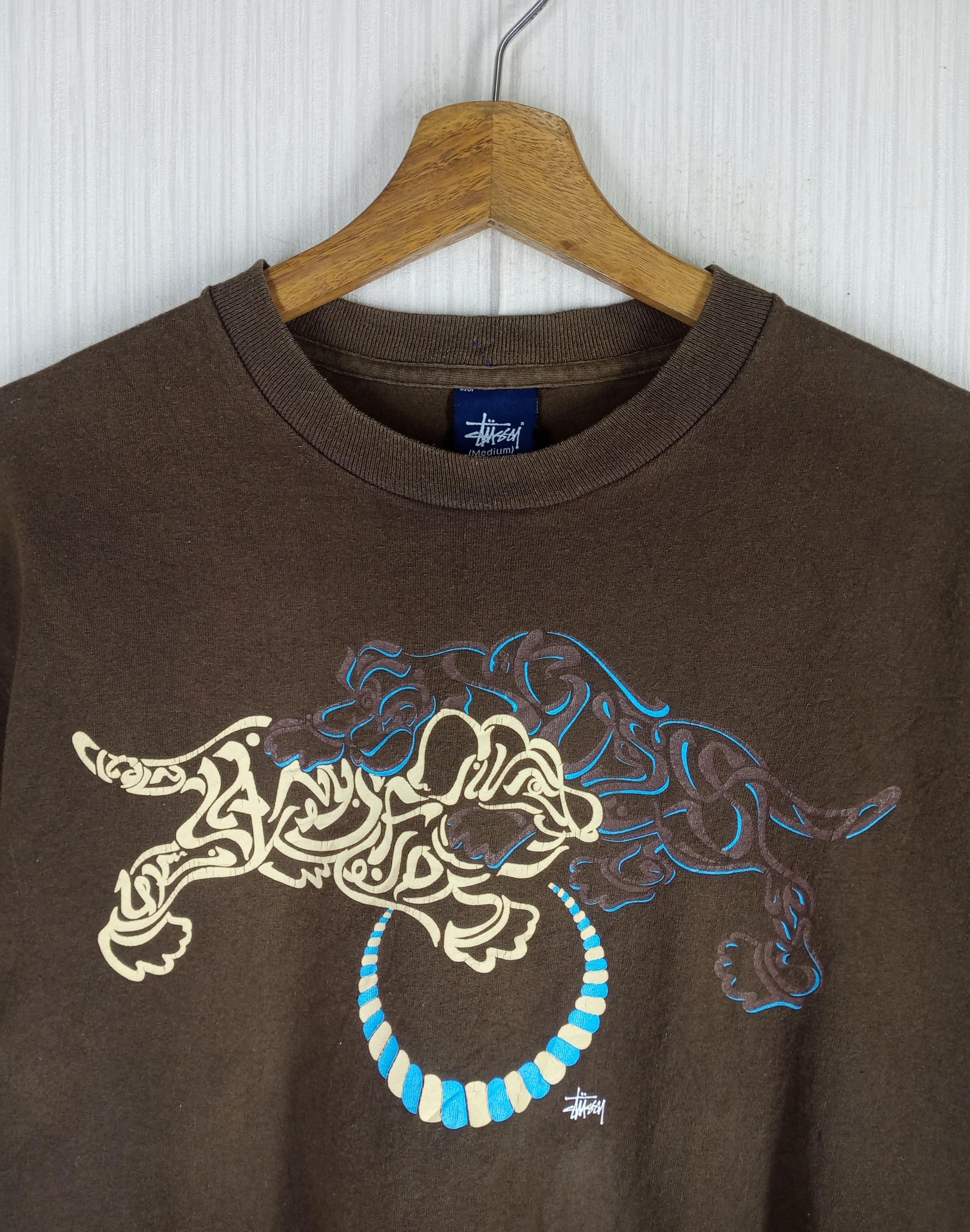 Stussy × Vintage Rare Vintage 90s Stussy Lion Tshirt Size US M / EU 48-50 / 2 - 3 Thumbnail