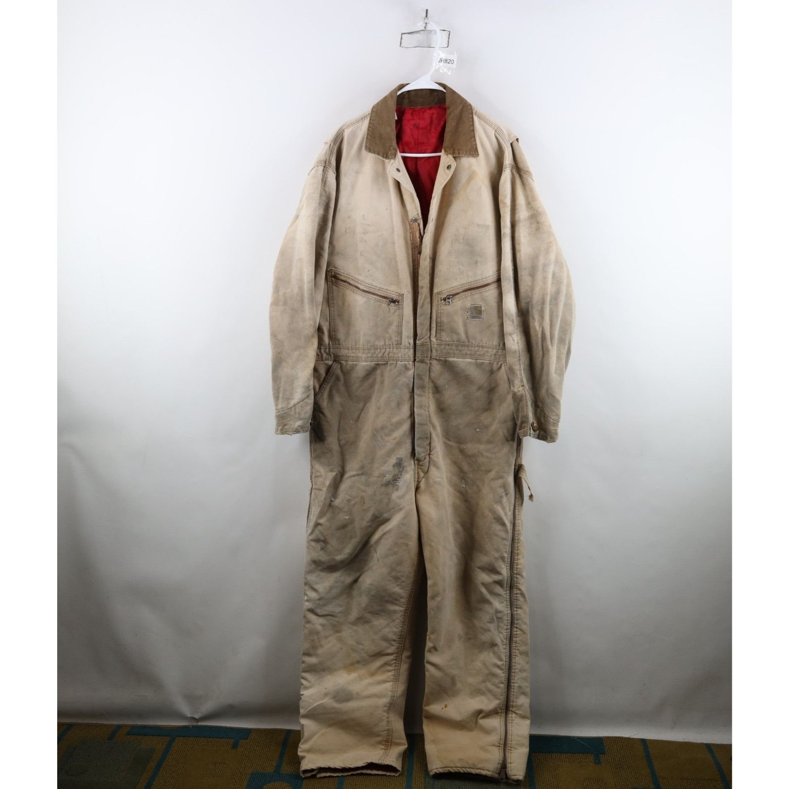 Carhartt Vintage 80s Carhartt Thrashed Quilted Canvas Coveralls Size US 40 / EU 56 - 1 Thumbnail