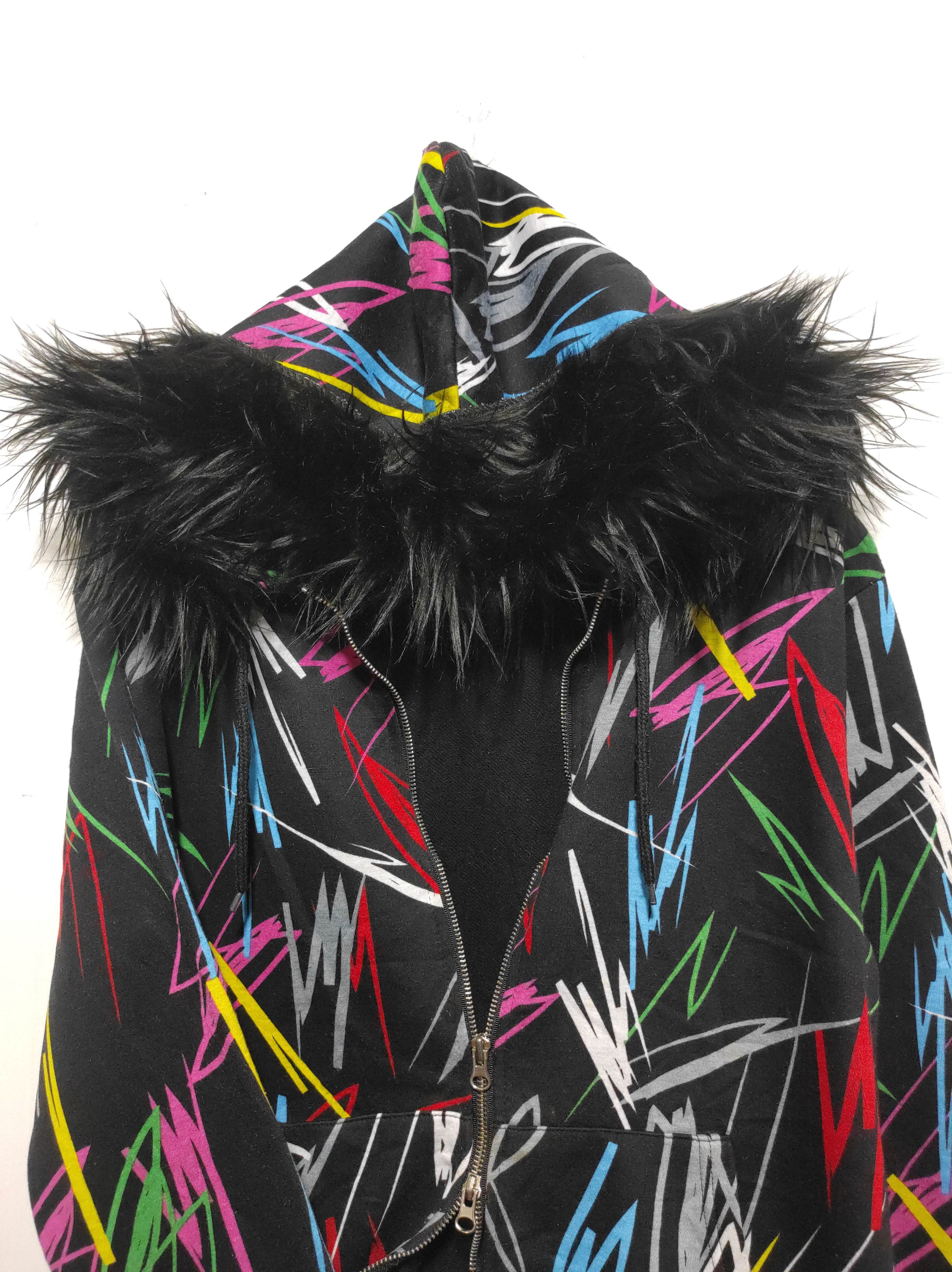 If Six Was Nine Black Multicolor Double Zip Fur Hoodie LGB i6w9 style Size US M / EU 48-50 / 2 - 3 Thumbnail