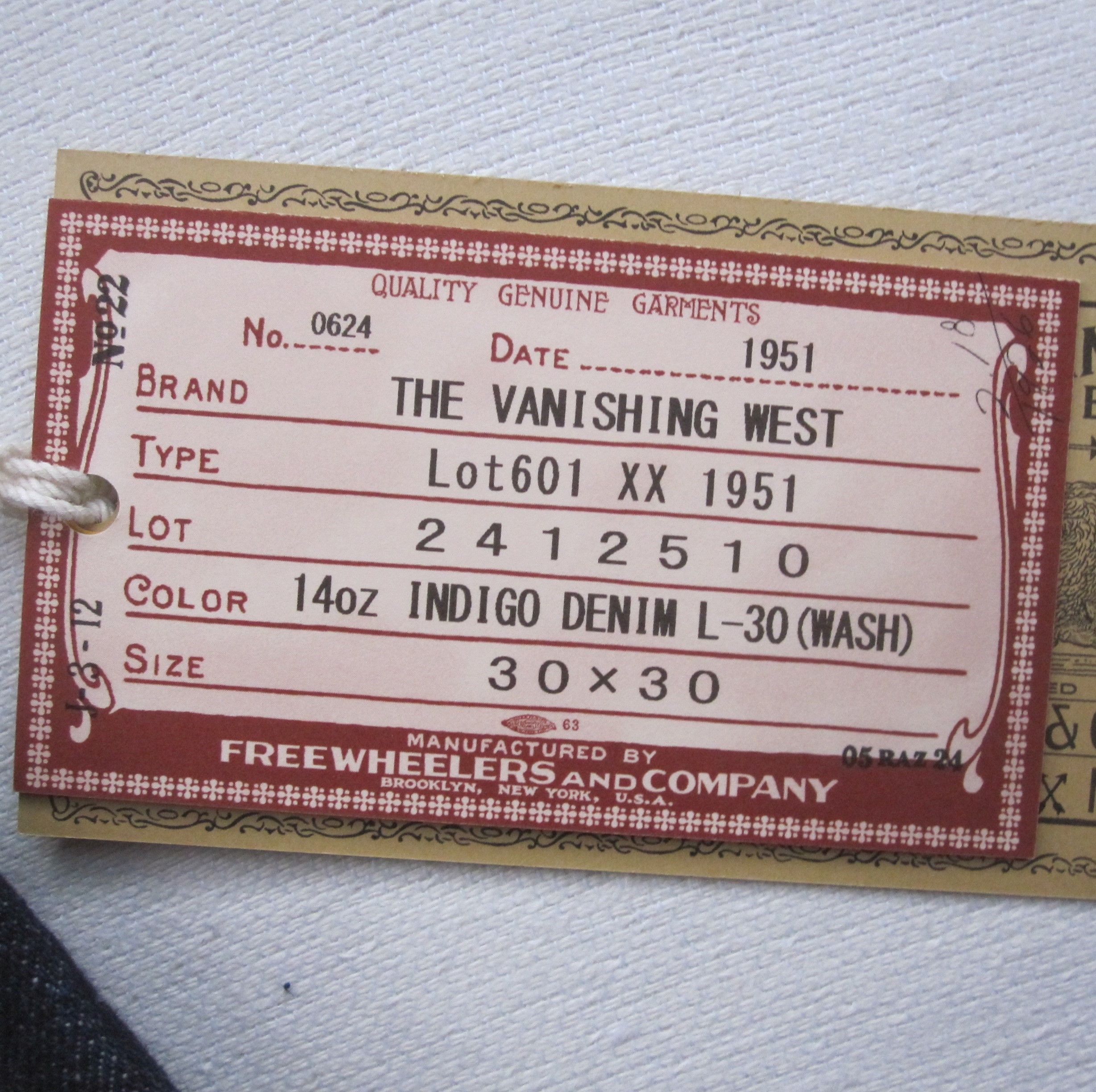 Freewheelers “Lot 601XX" 1951 Size US 30 / EU 46 - 12 Thumbnail