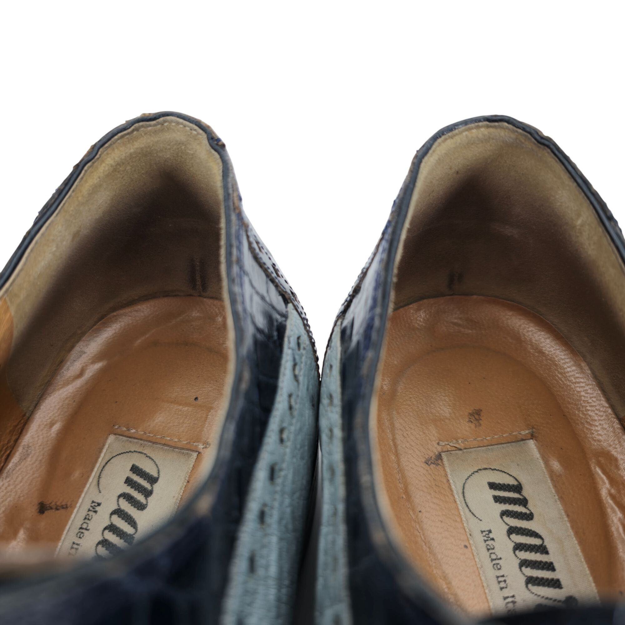 Mauri Vintage Mauri Exotic Alligator Ostrich Navy Blue Dress Shoes Size US 12 / EU 45 - 12 Thumbnail