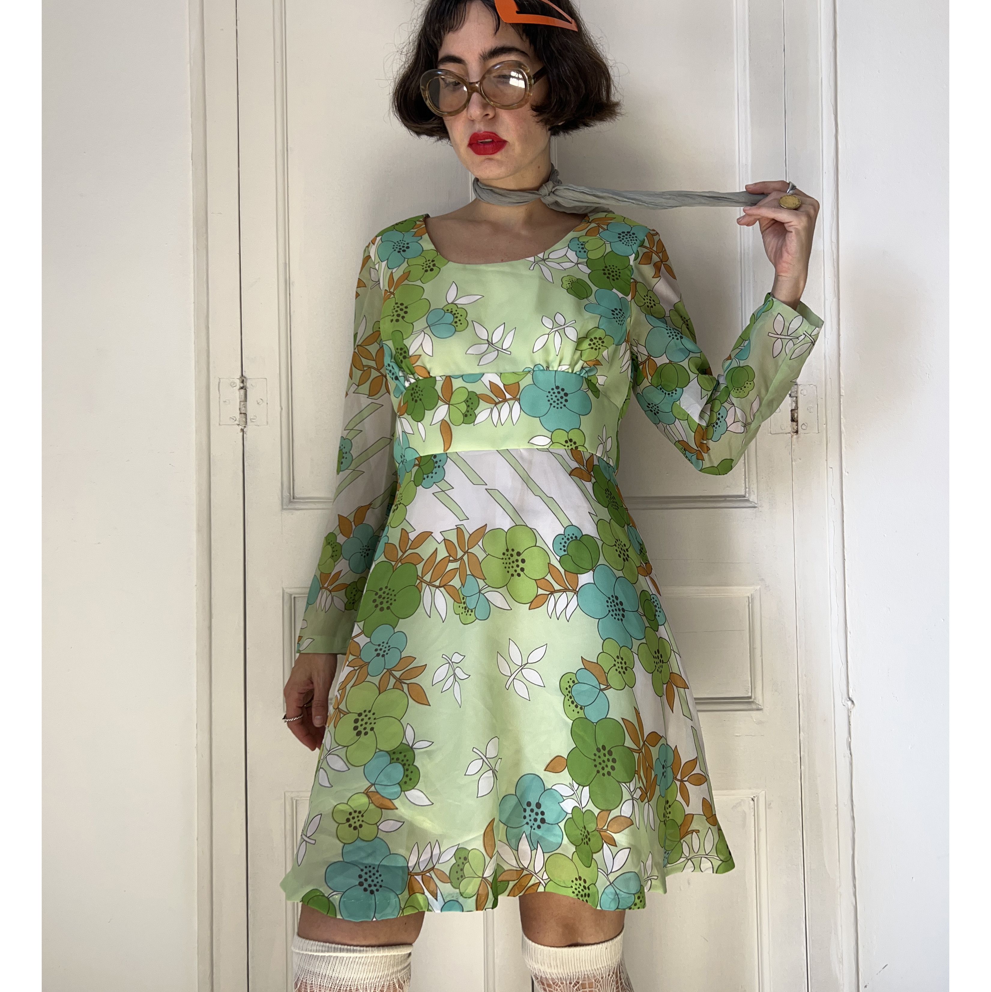 Vintage vintage 70s floral mini dress Size M / US 6-8 / IT 42-44 - 5 Thumbnail