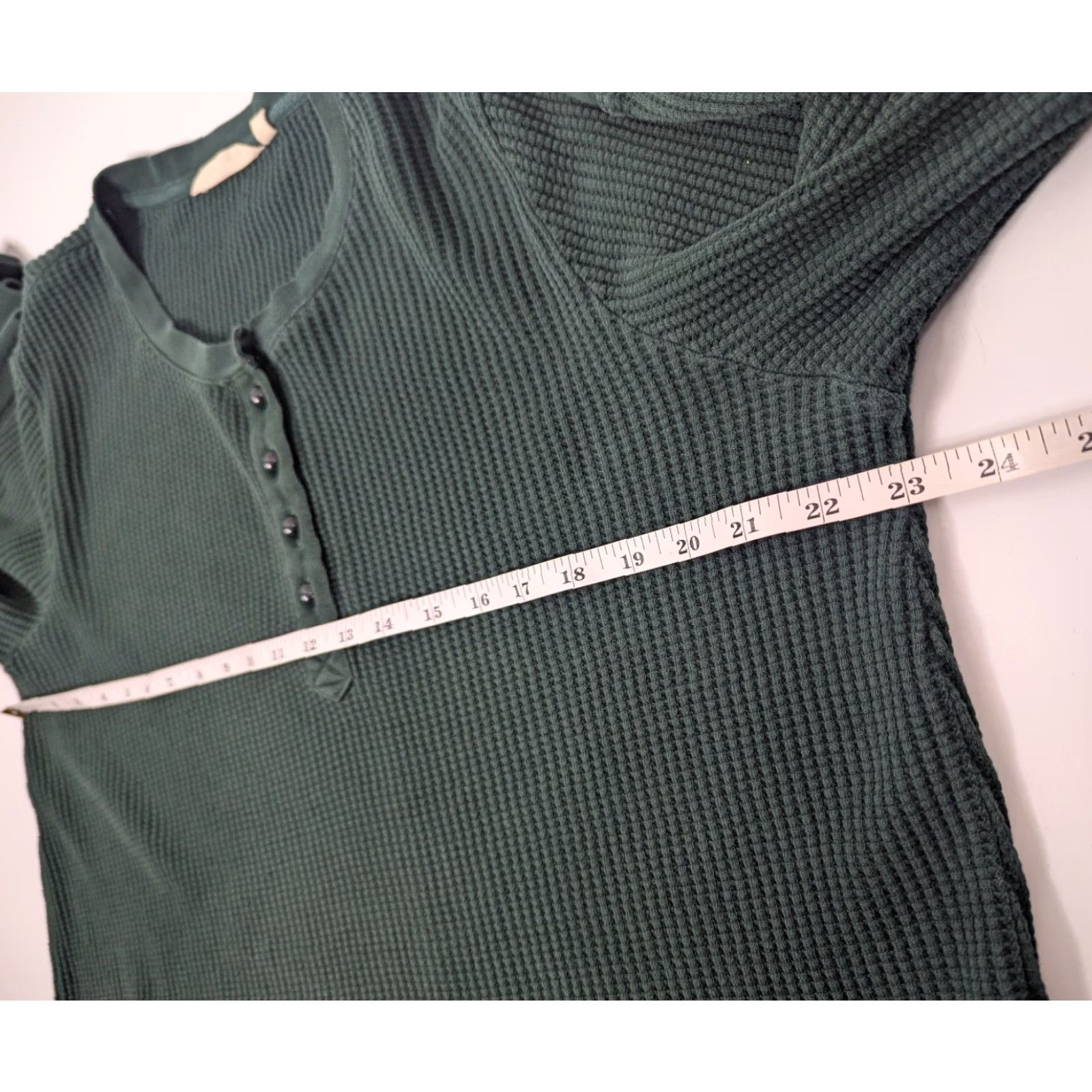 Soft Surroundings Soft Surroundings Henley Pullover Sweater Green Rib Knit Cotton Womens Large Shirt Size L / US 10 / IT 46 - 6 Thumbnail