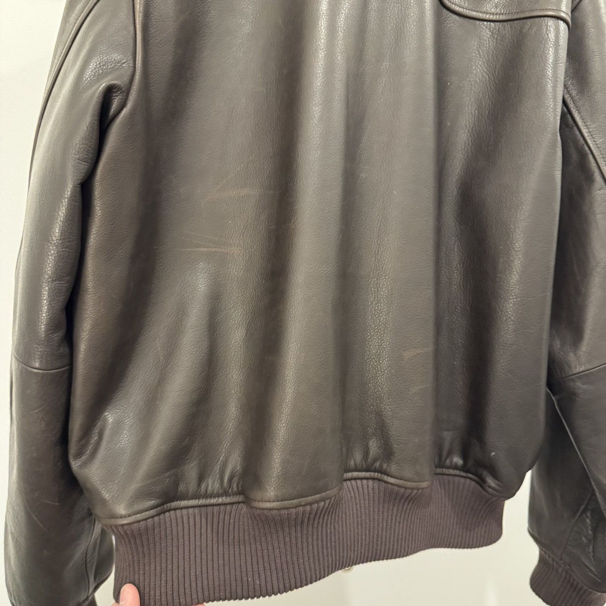 Stussy Stussy Brown Leather Flight Jacket Size US XL / EU 56 / 4 - 5 Thumbnail