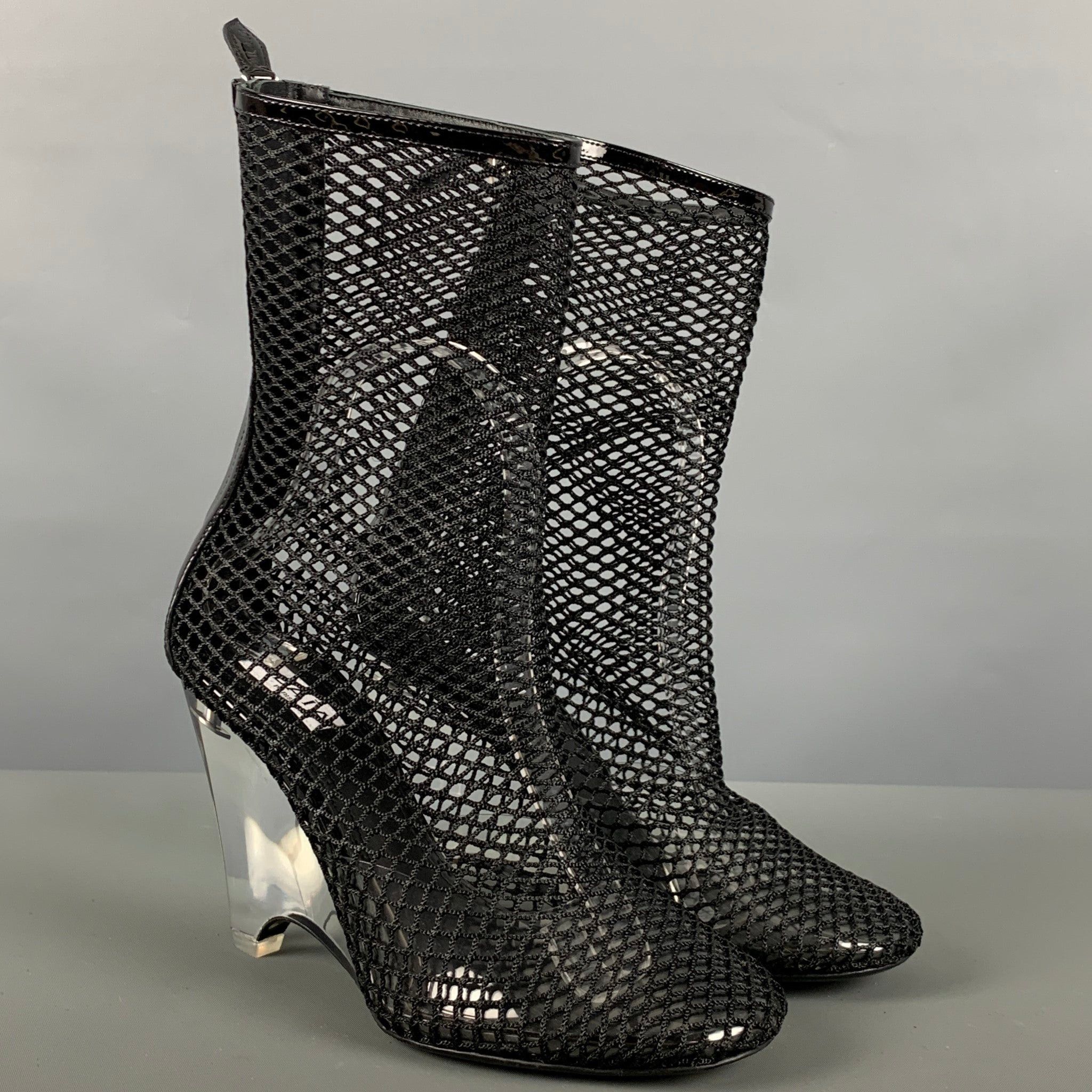 Black Clear Wedge Boots