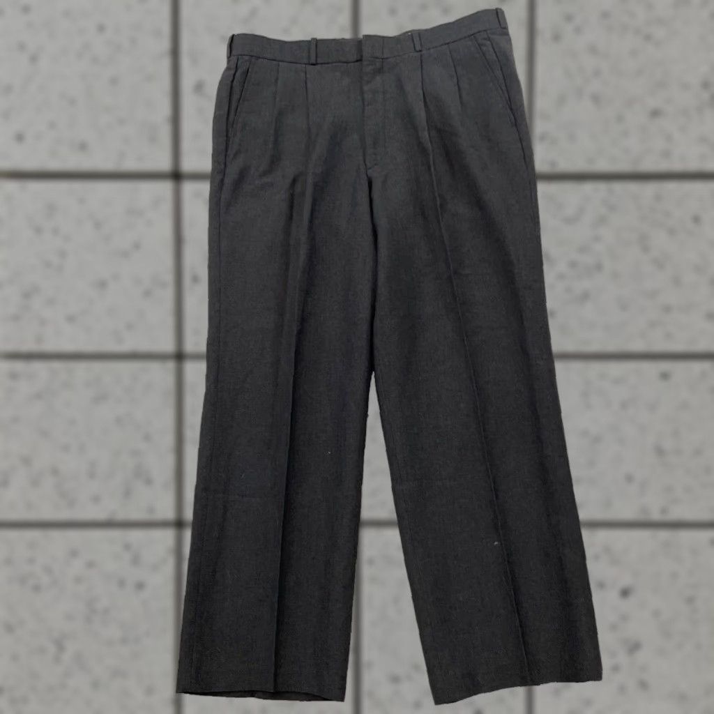 Vintage VINTAGE Pleated Wool Dress Pants Men 36x28 Gray Made USA Business Formal Trousers Size 36R - 1 Thumbnail