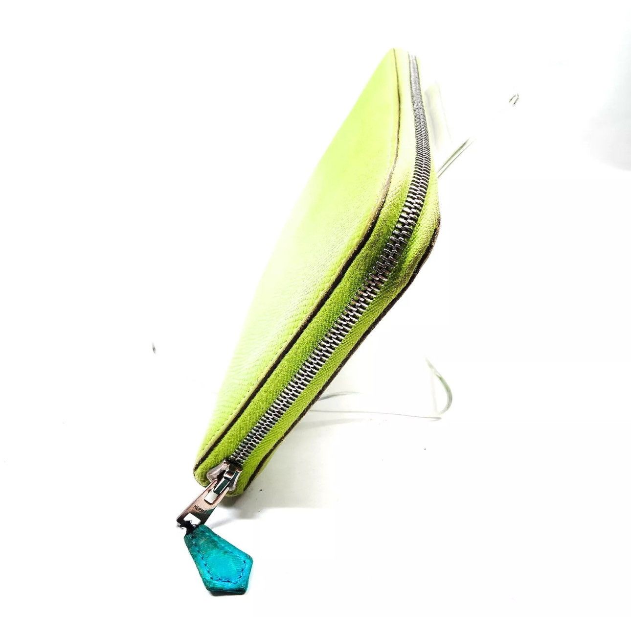 Hermes Hermes Long Wallet Lime Green Leather in excellen Size ONE SIZE - 3 Thumbnail