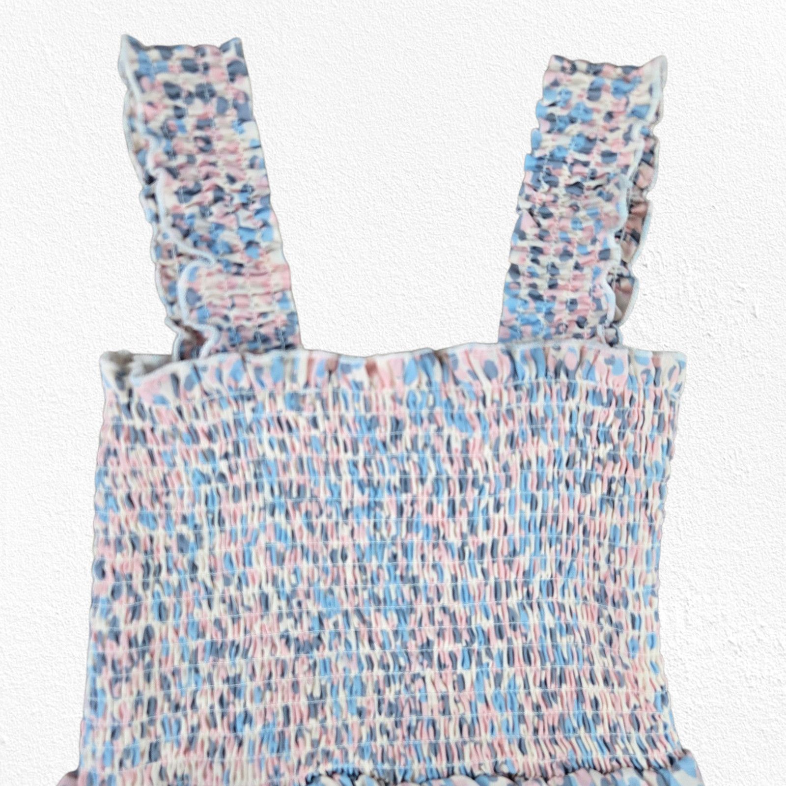 Other AQUA Smocked Blue Pink Ruffle Babydoll Tank Top Size XS Size XS / US 0-2 / IT 36-38 - 3 Thumbnail