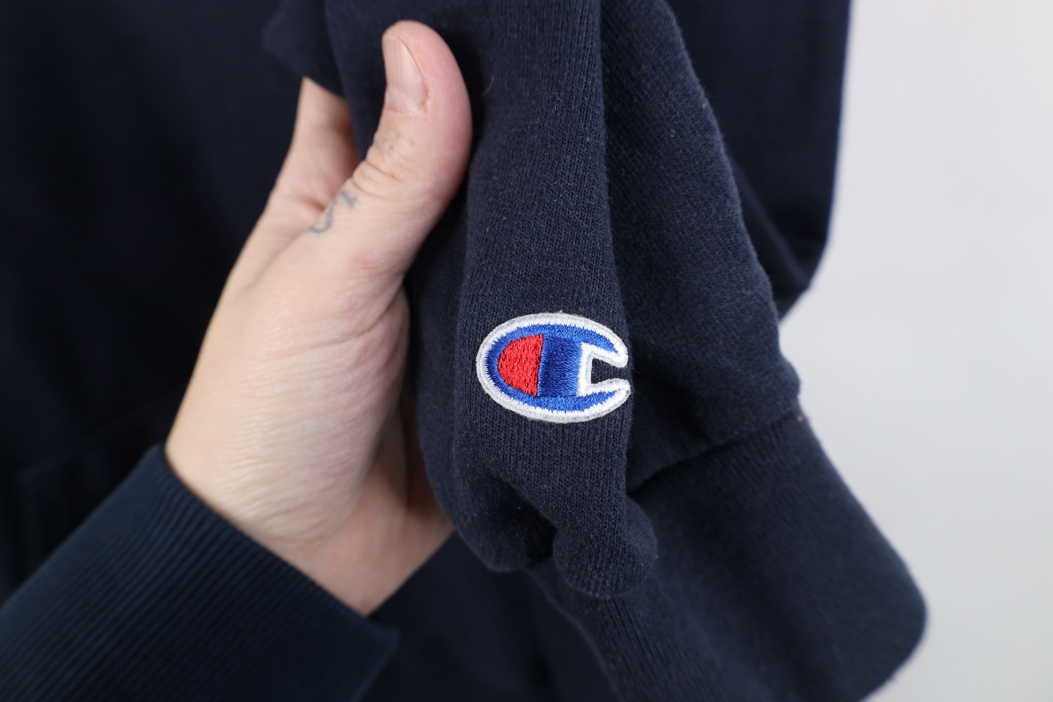 Champion Vintage Y2K Champion State University Hoodie Sweatshirt Blue Size US M / EU 48-50 / 2 - 9 Thumbnail