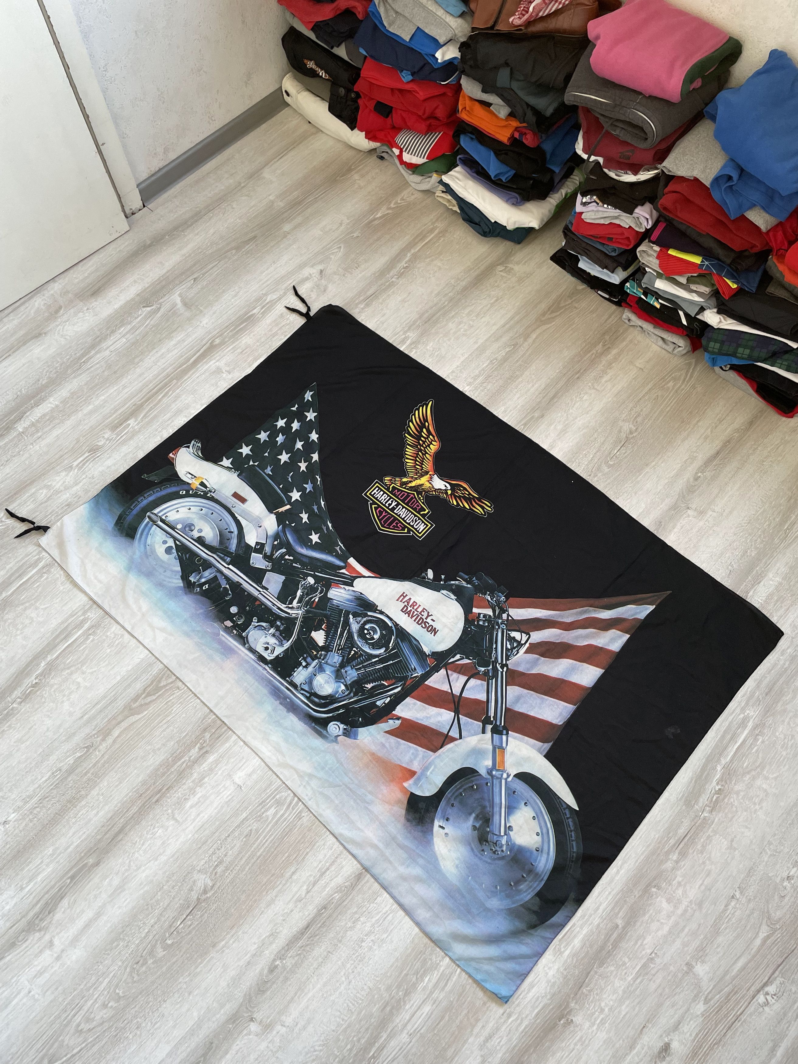 Harley Davidson Vintage Harley Davidson Bandana Flag Motorcycle Eagle Size ONE SIZE - 1 Thumbnail