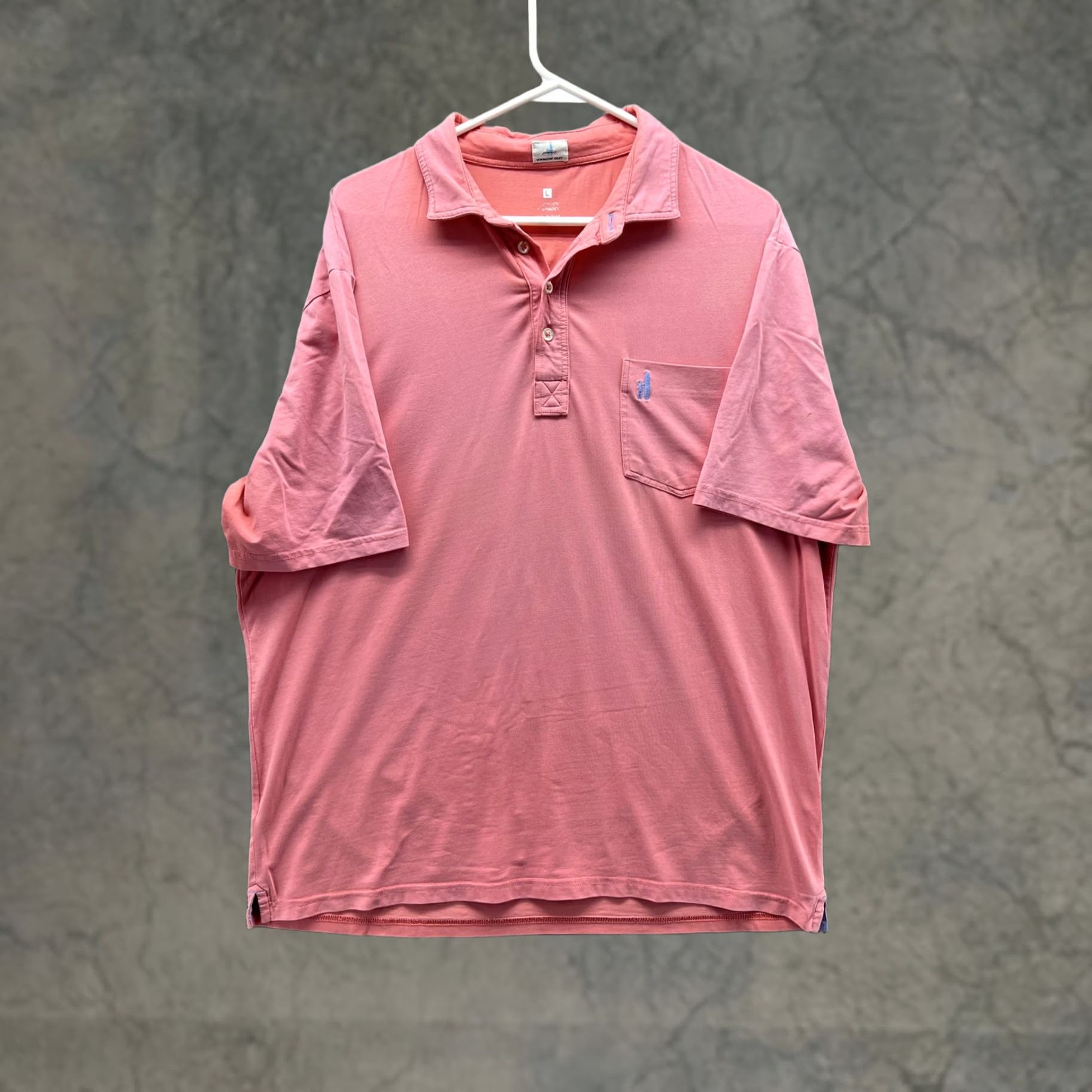 johnnie-O Johnnie-O Hangin' Out Polo Shirt Mens L Pink Pocket Stretch Short Sleeve Casual Size US L / EU 52-54 / 3 - 1 Thumbnail