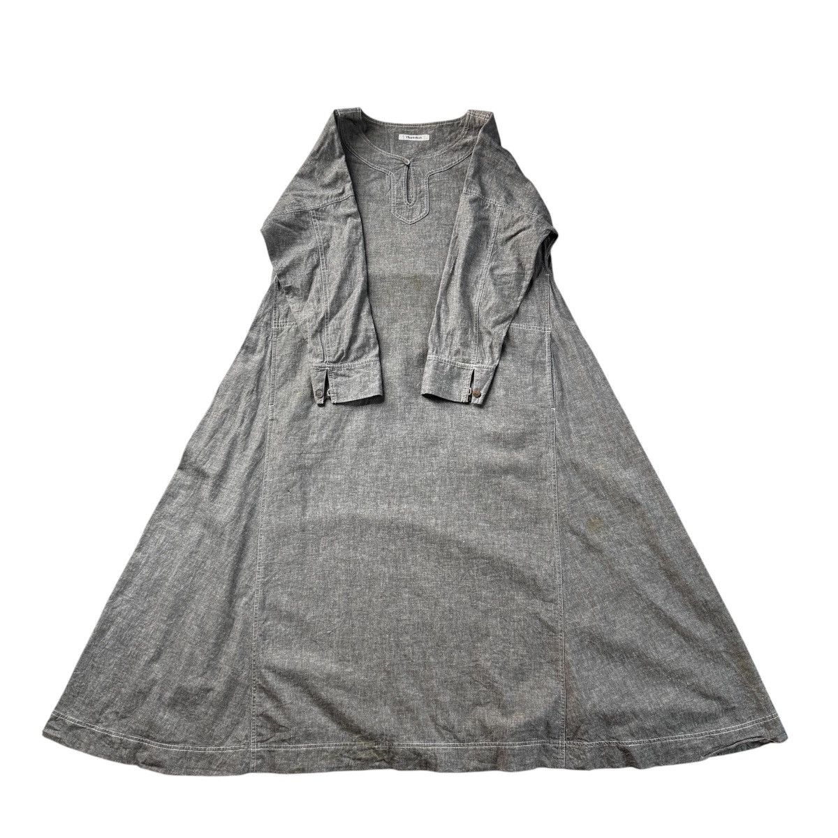 Playstation Vintage Plantation Issey Miyake Dress Linen Maxi Grey Size M / US 6-8 / IT 42-44 - 5 Thumbnail