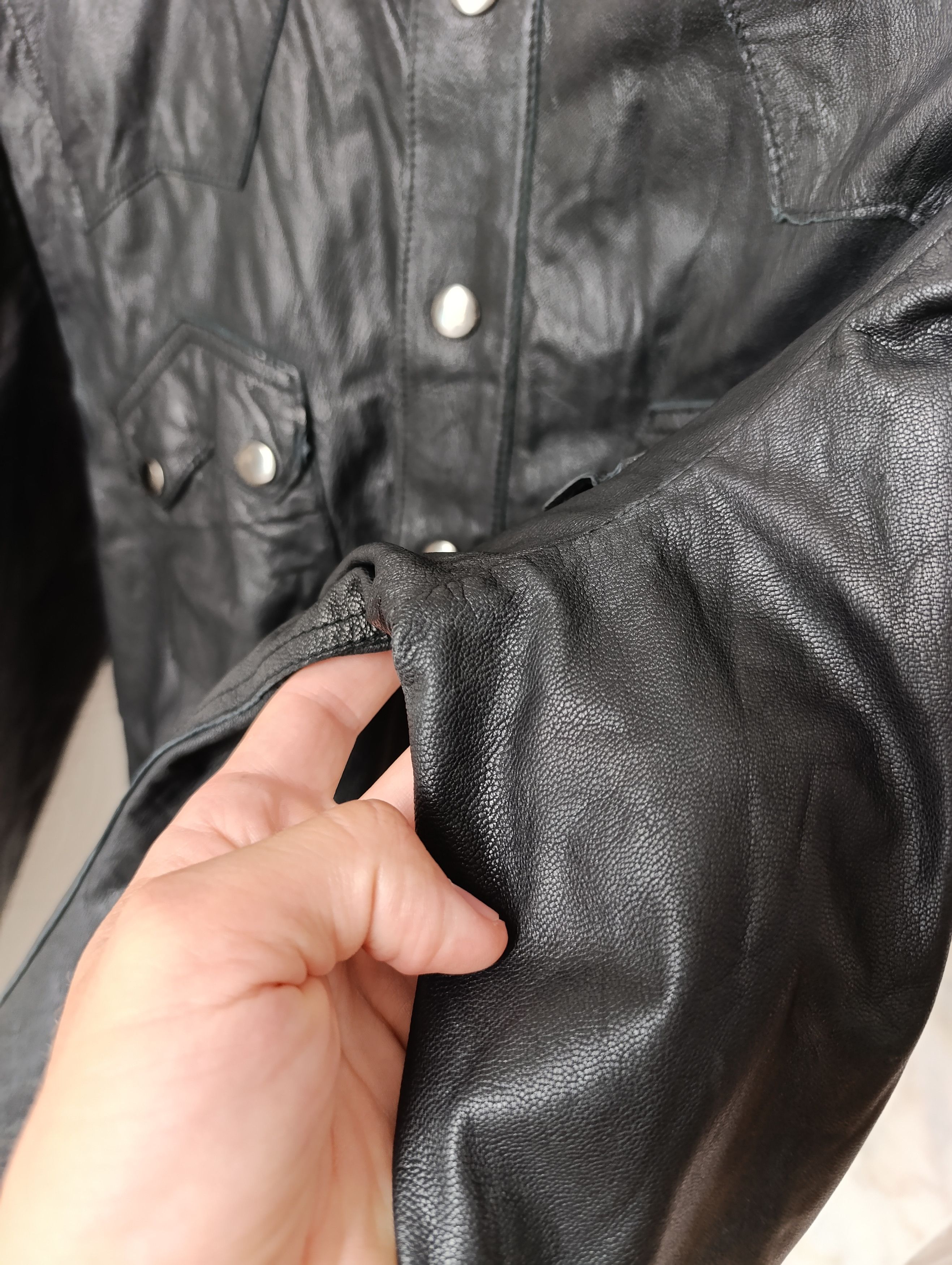 Allsaints ALLSAINTS BLACK LEATHER ROCK SHIRT JACKET Size US M / EU 48-50 / 2 - 7 Thumbnail