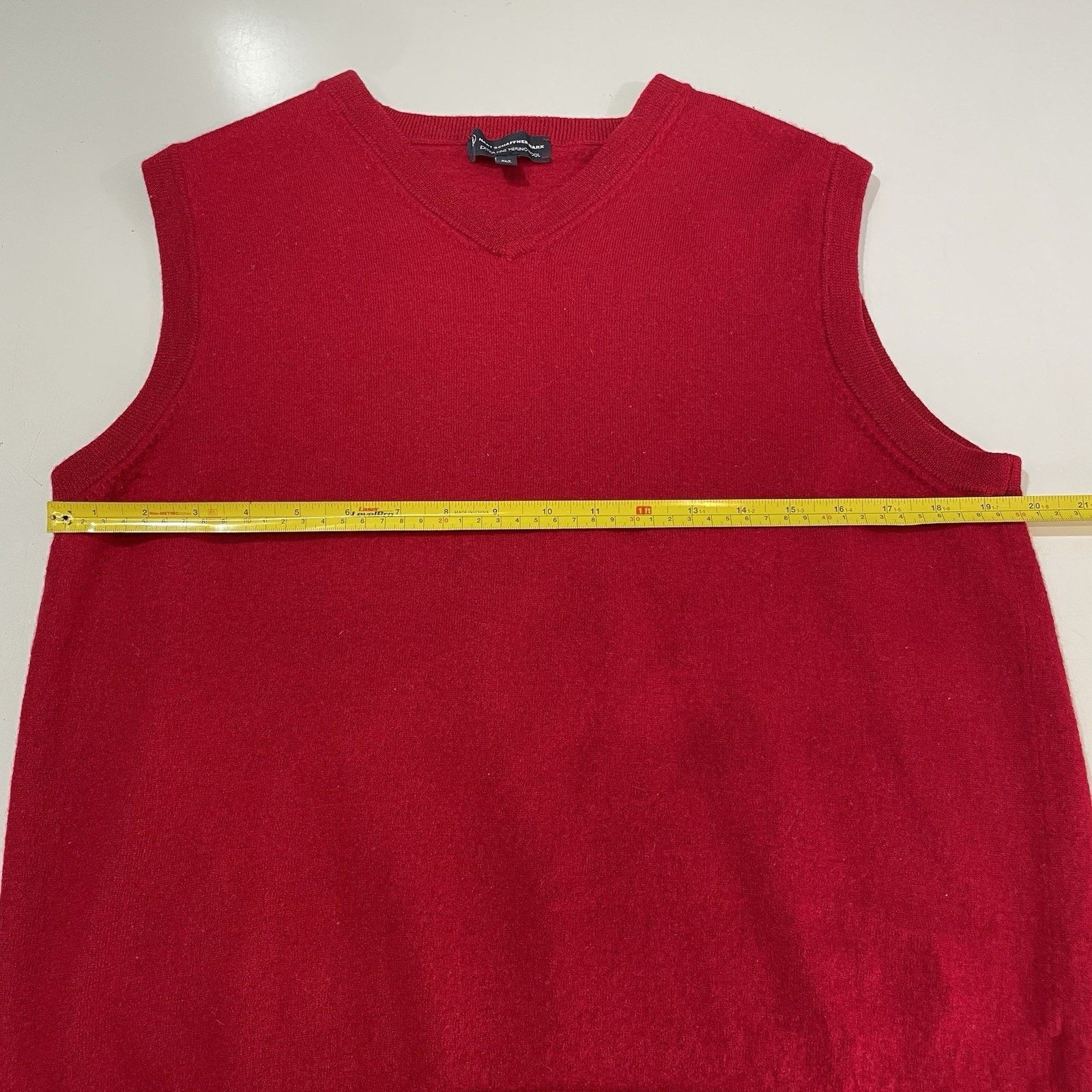 Hart Schaffner Marx Hart Schaffner Marx Merino Wool Vest Red V-Neck XLT LG Size US L / EU 52-54 / 3 - 4 Thumbnail