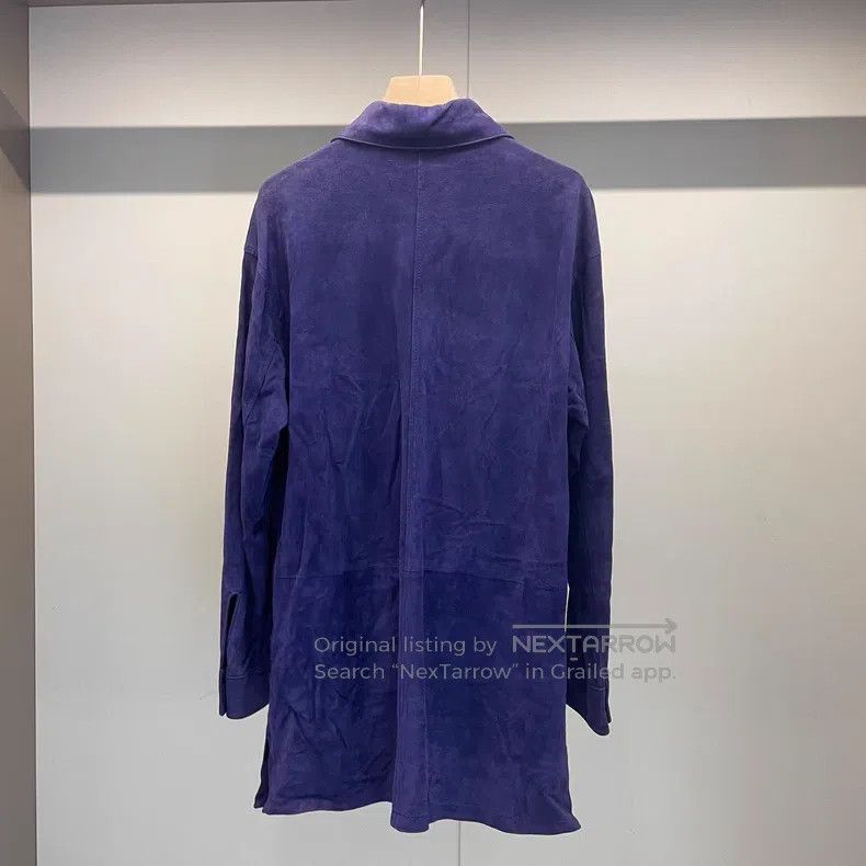 Loro Piana Loro Piana Purple Blue Leather Long Coat Size XS / US 0-2 / IT 36-38 - 2 Thumbnail