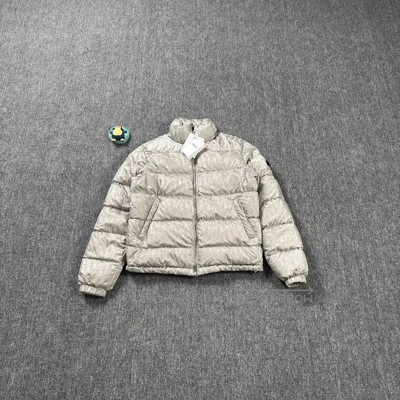 Dior Men's Grey Polyester Puffer Jacket .