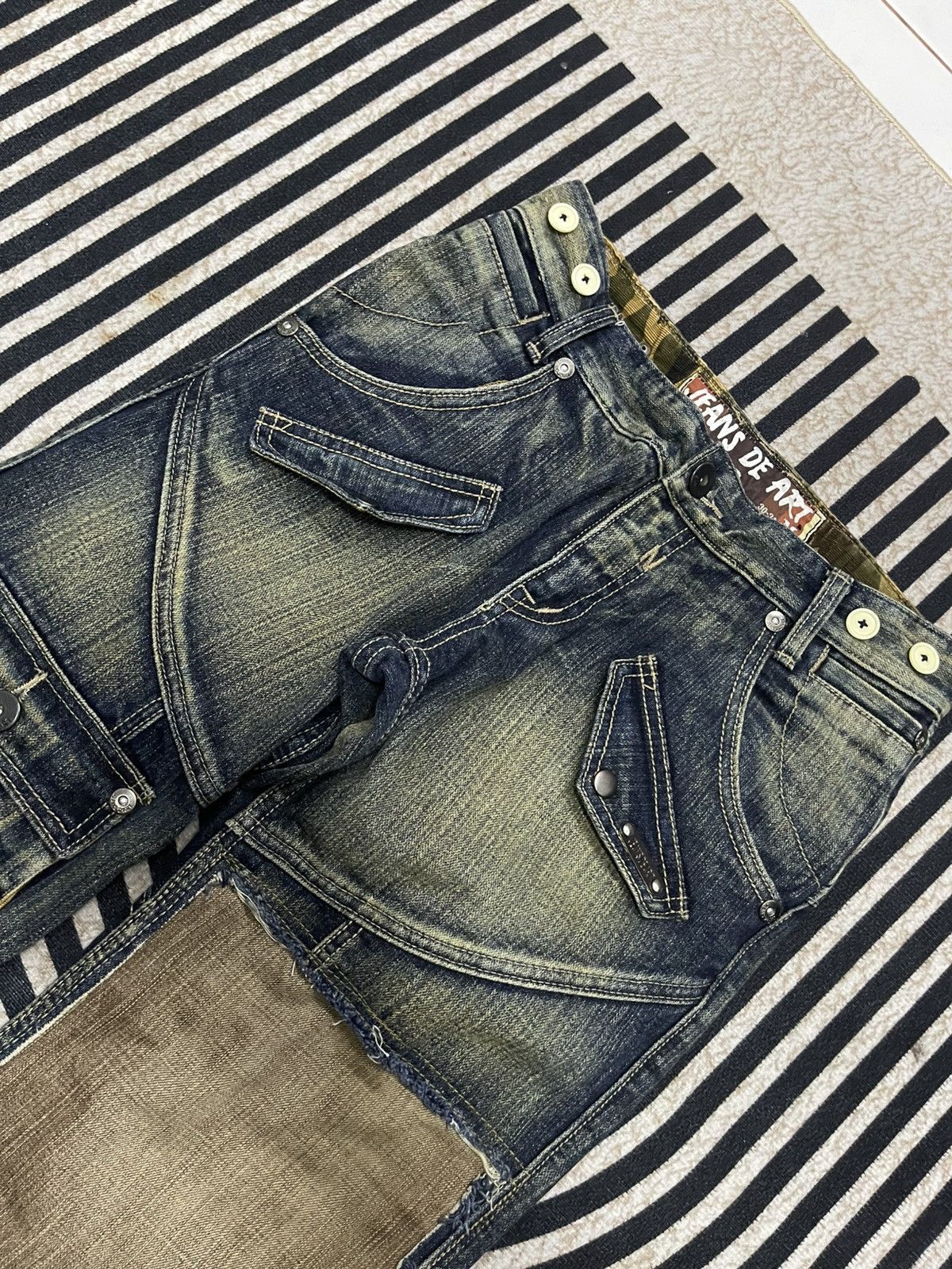 If Six Was Nine 2000s JEANS DE ART WASHABLE MULTIPOCKET JEANS RARE Size US 29 - 6 Thumbnail