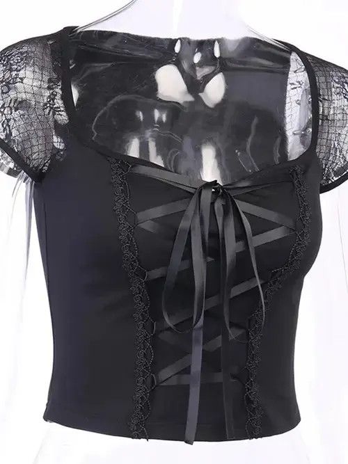 Japanese Brand × Vintage Vintage Tops Goth T-shirt Women Bodycon Bandage Size S / US 4 / IT 40 - 4 Thumbnail
