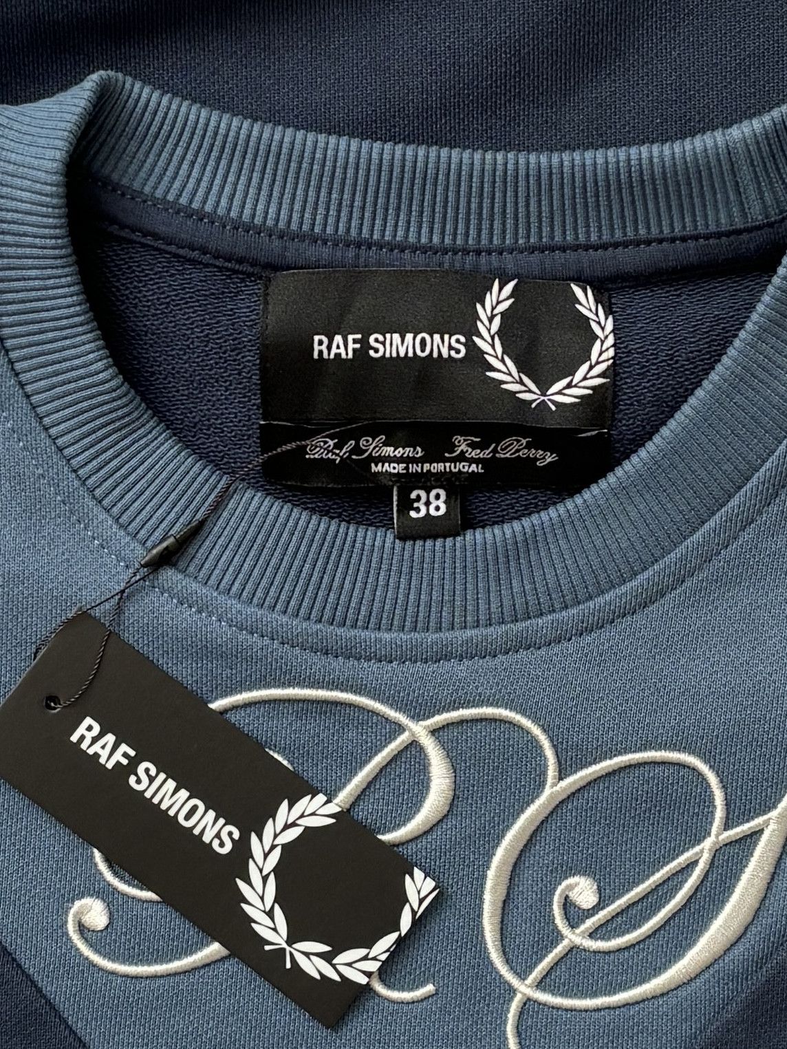 Fred Perry × Raf Simons ⚡️QUICK SALE⚡️Raf Simons Fred Perry Teal Crewneck Sweatshirt Size US M / EU 48-50 / 2 - 3 Thumbnail