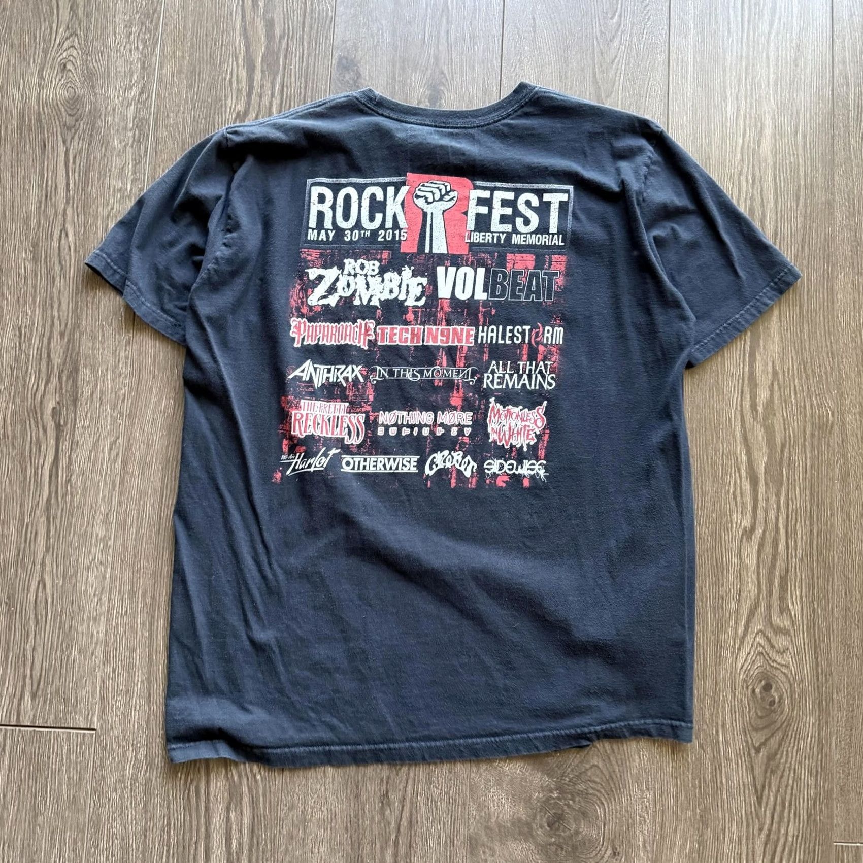 Nike Nike Rockfest 2015 Band Tee Shirt Mens XL Black Short Sleeve Crew Neck Cotton Graphic Print Rock, Music, Concert, Festival, Skull Mens Size US XL / EU 56 / 4 - 6 Thumbnail