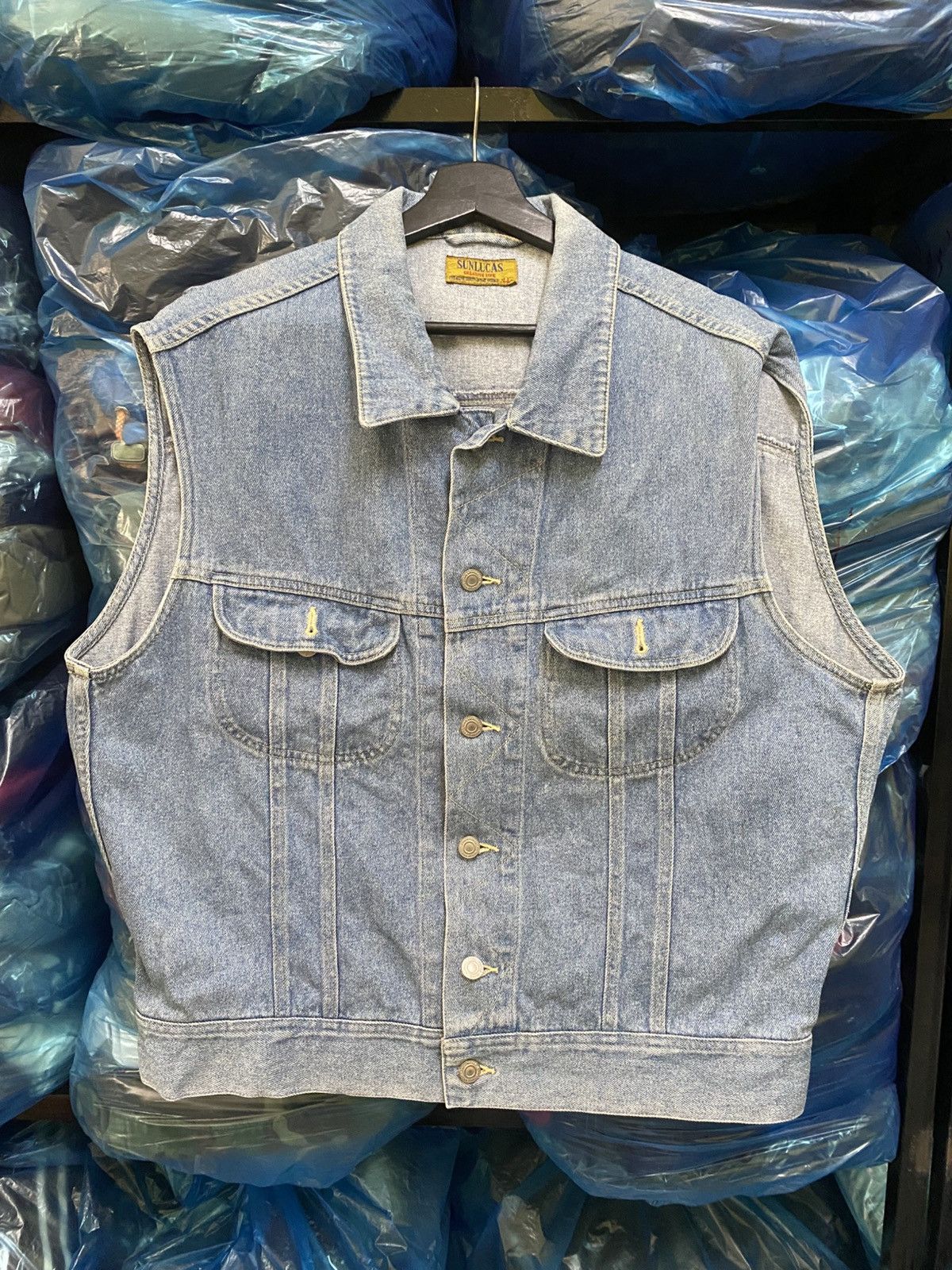 Vintage Sunlucas Denim Vest - Sleeveless Classic