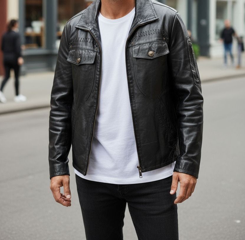 Other Dicano Black Leather Jacket – Size M Size US M / EU 48-50 / 2 - 1 Thumbnail